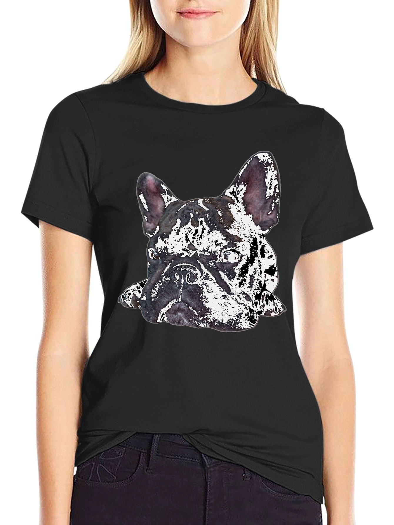 Dog Graphic Print Crew Neck T-Shirt