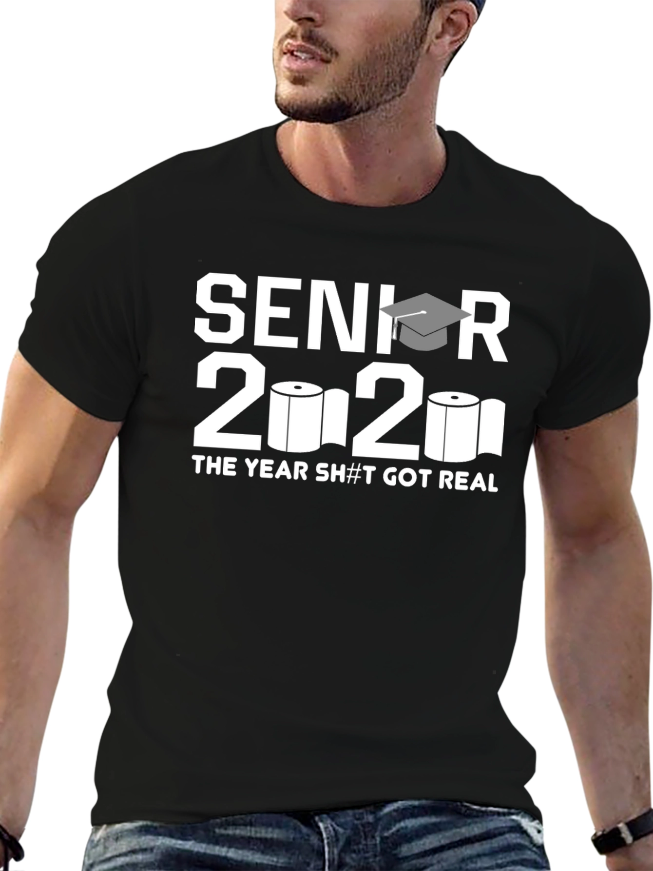 Senior 2020 Toilet Paper Black T-Shirt