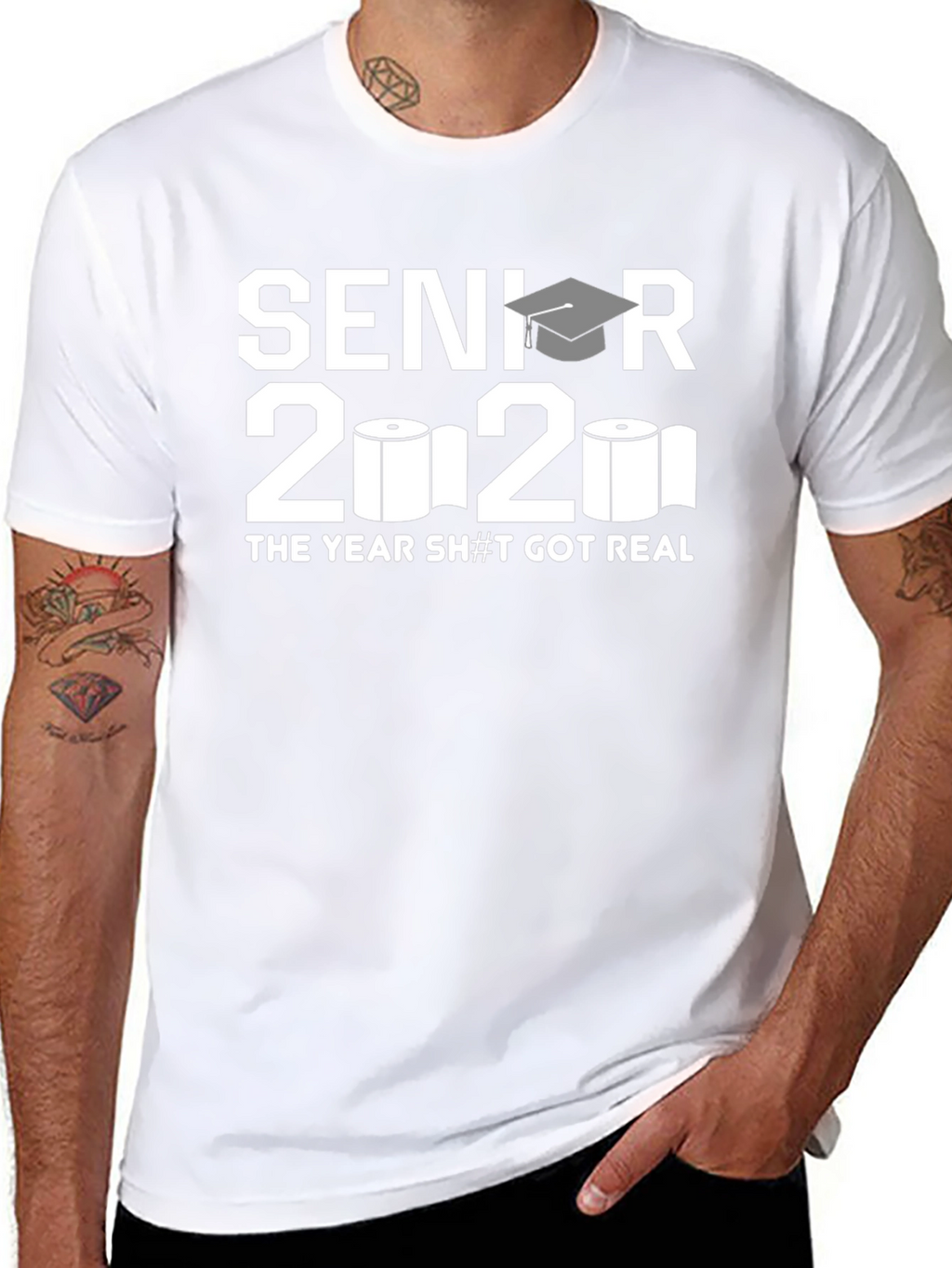 Senior 2020 Toilet Paper Black T-Shirt