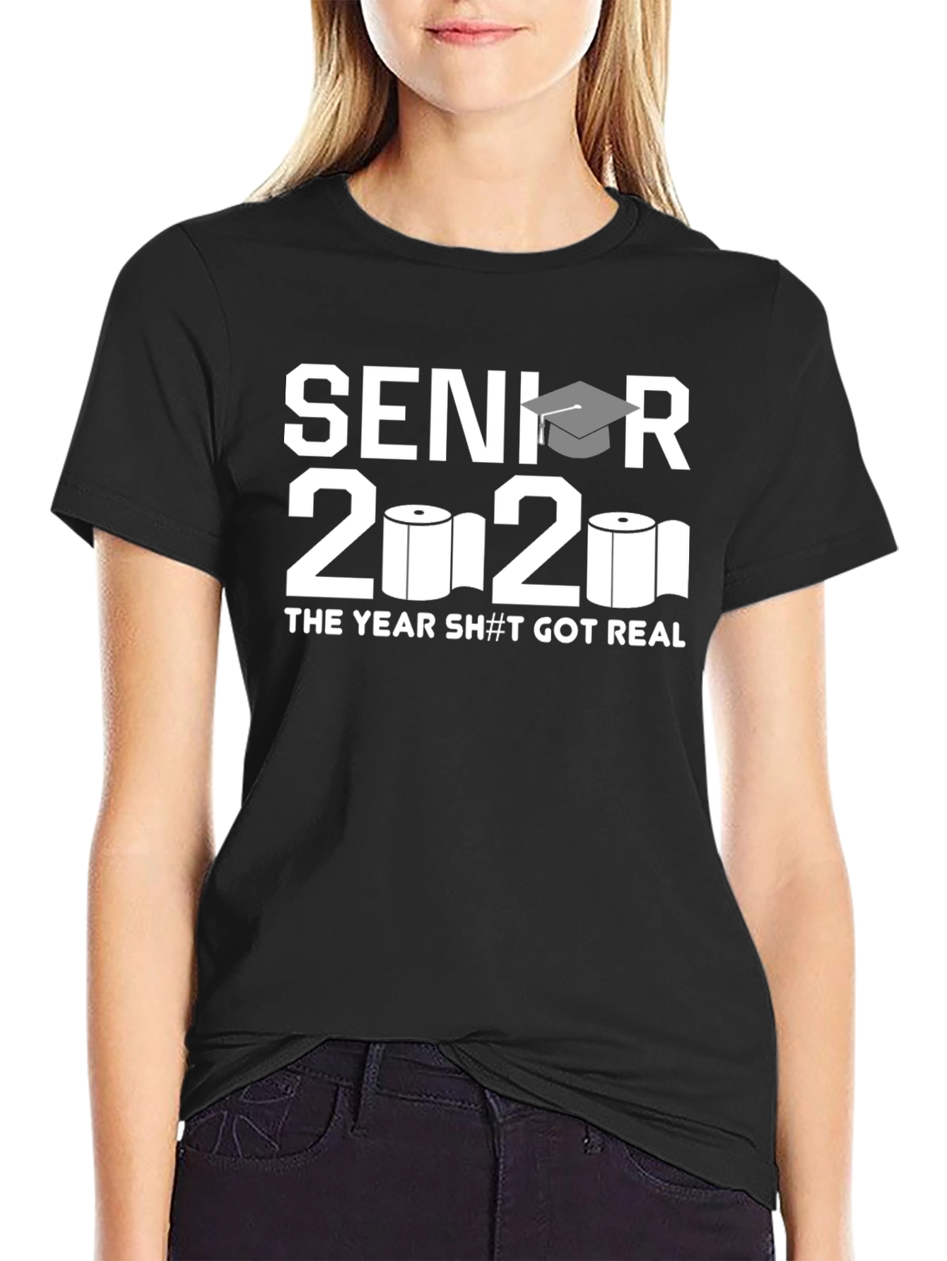 Senior 2020 Toilet Paper Black T-Shirt