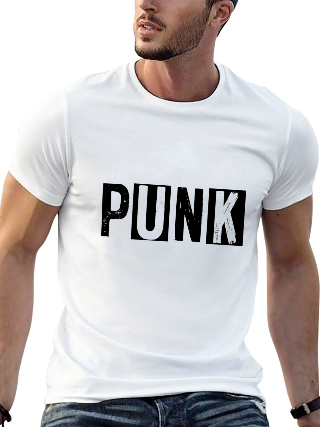 Edgy Punk Graphic Black T-Shirt