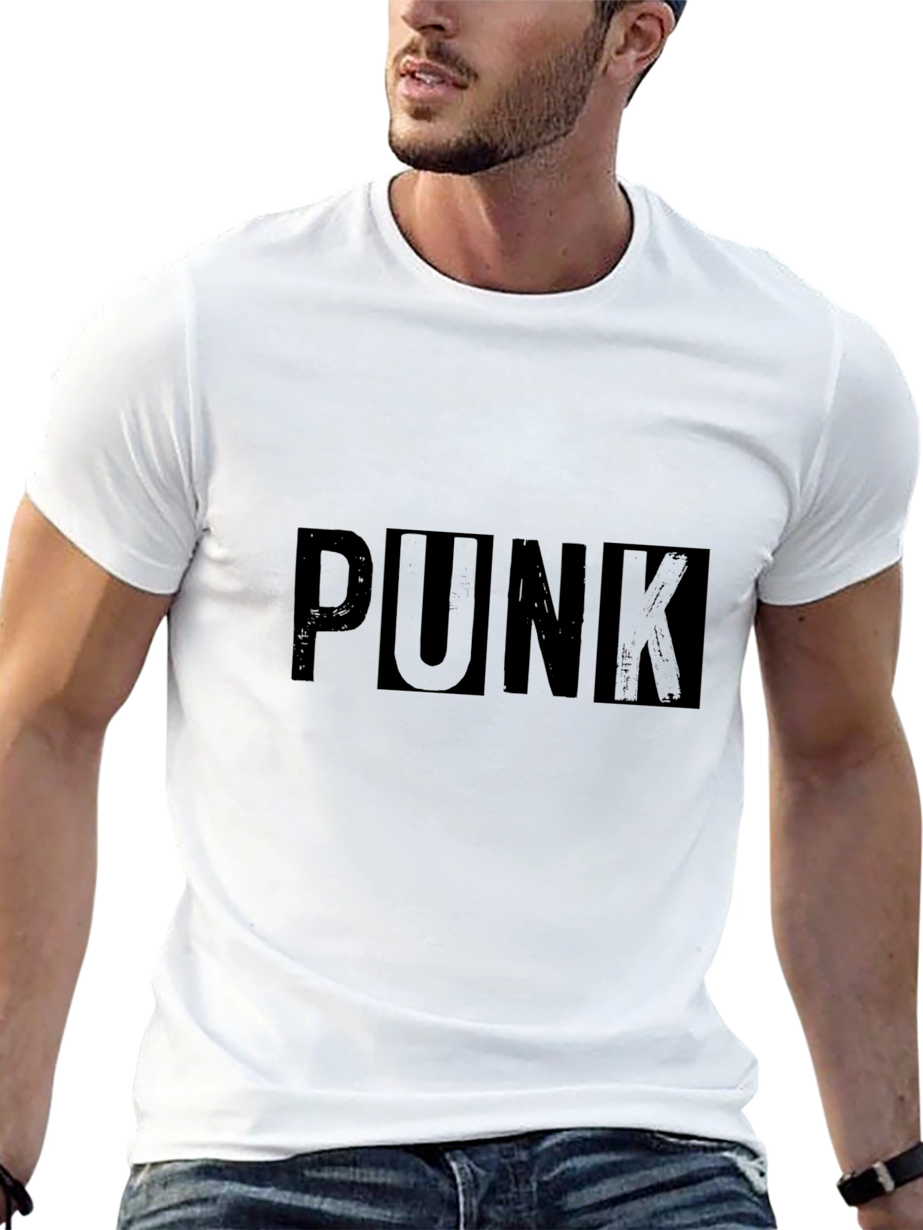 Edgy Punk Graphic Black T-Shirt