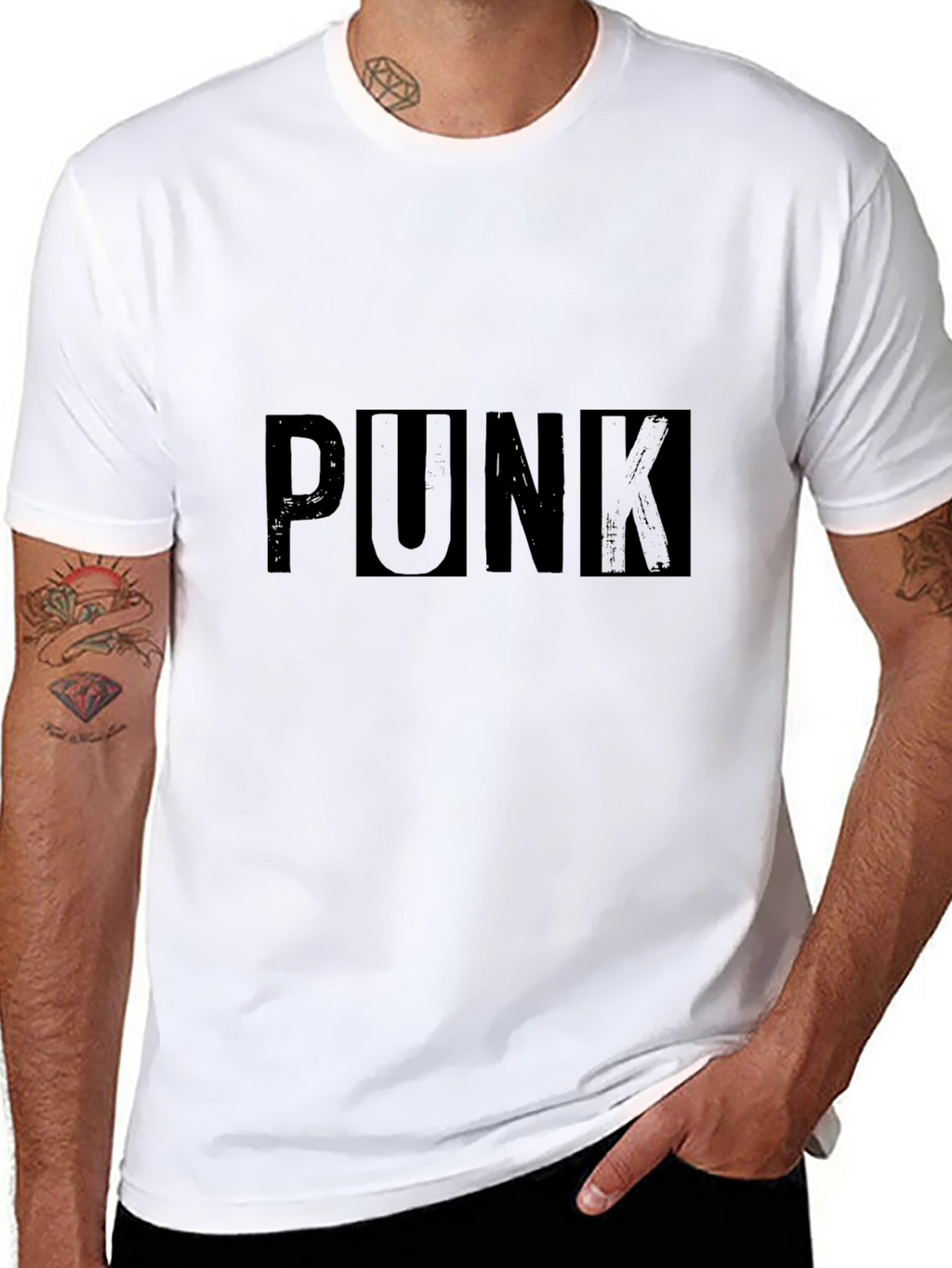 Edgy Punk Graphic Black T-Shirt