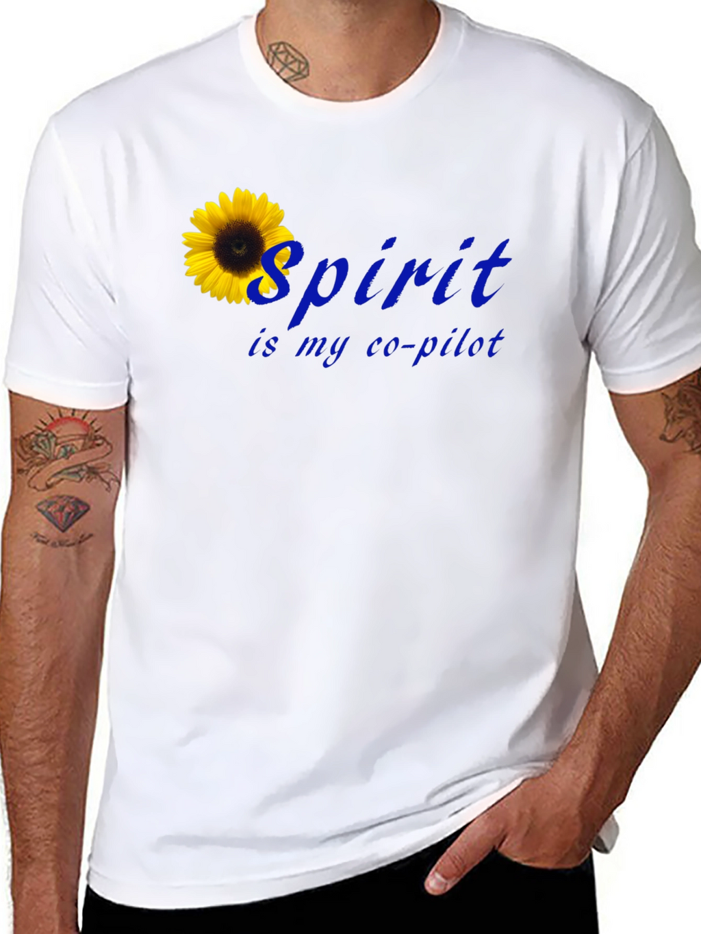 Spirit Is My Co-Pilot Sunflower T-Shirt
