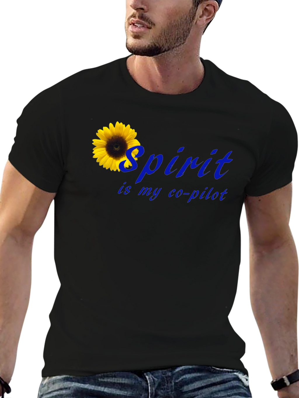 Spirit Is My Co-Pilot Sunflower T-Shirt