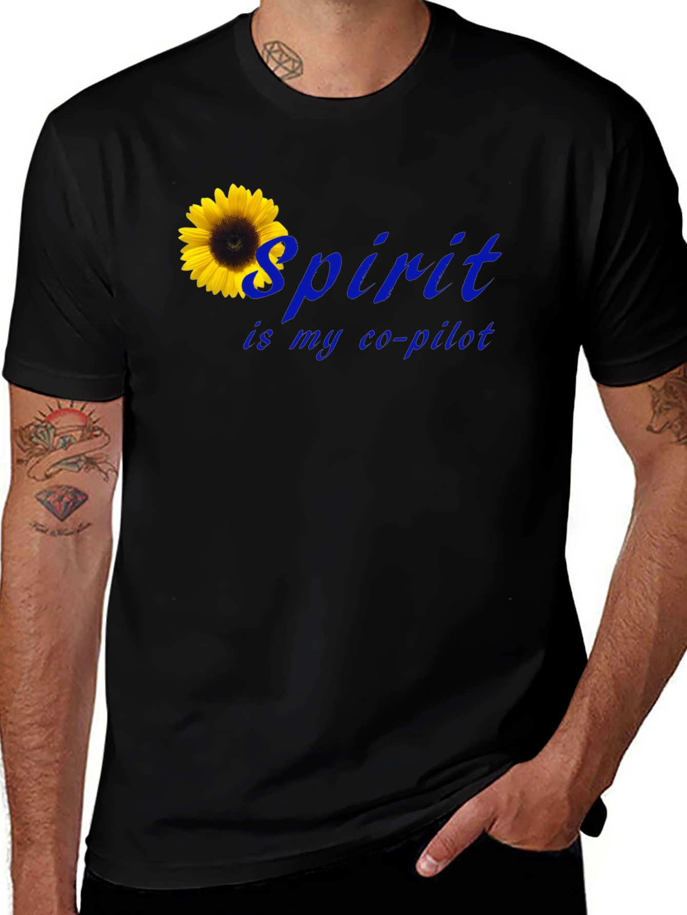 Spirit Is My Co-Pilot Sunflower T-Shirt