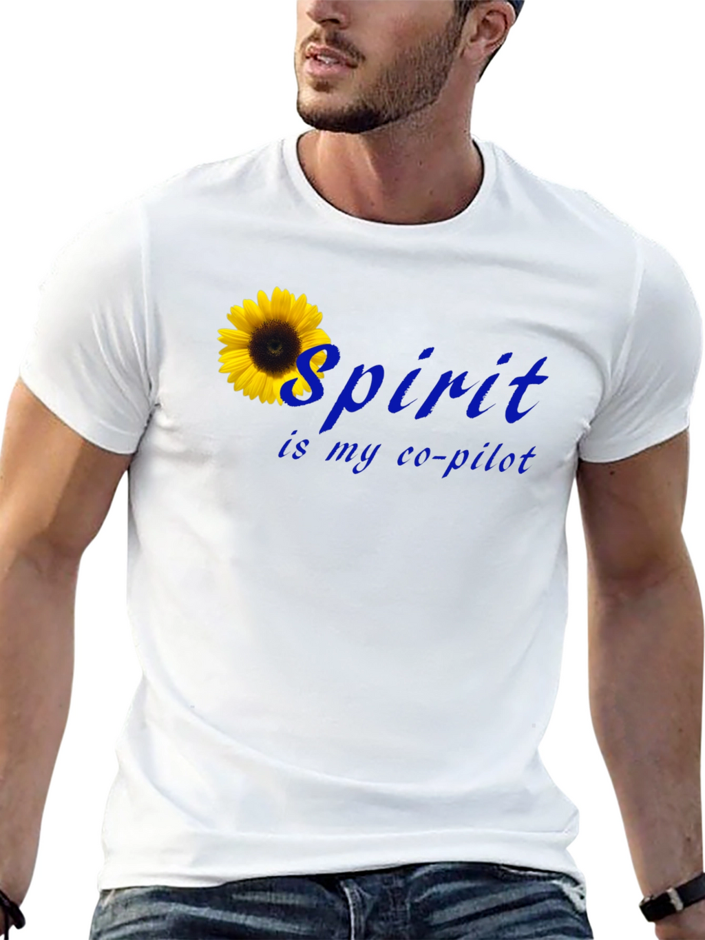 Spirit Is My Co-Pilot Sunflower T-Shirt