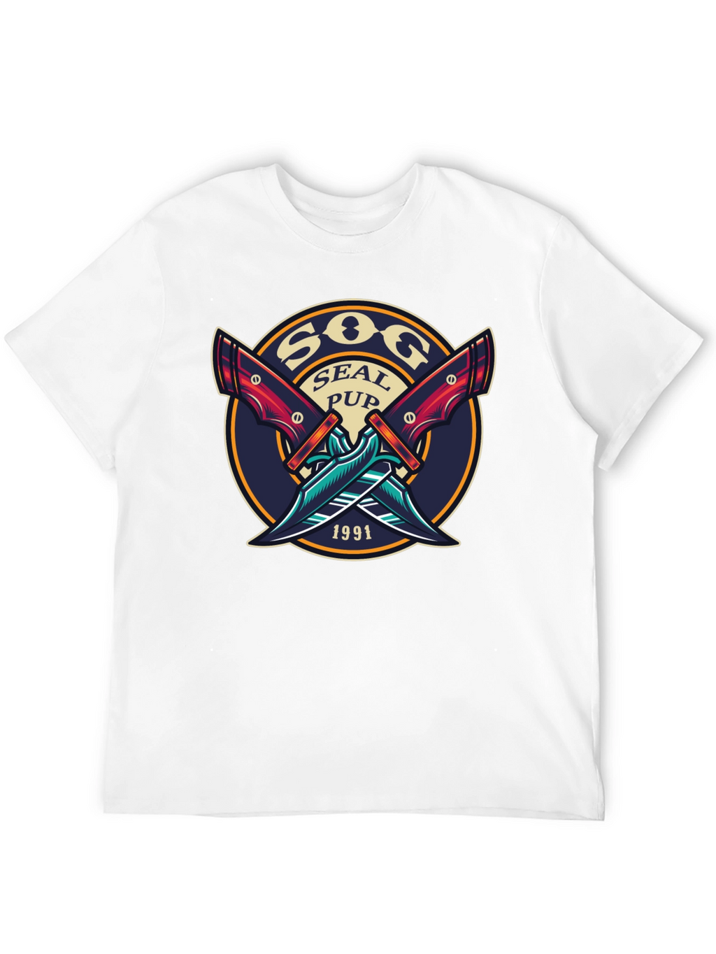 SOG Seal Pup 1991 Black Graphic T-Shirt