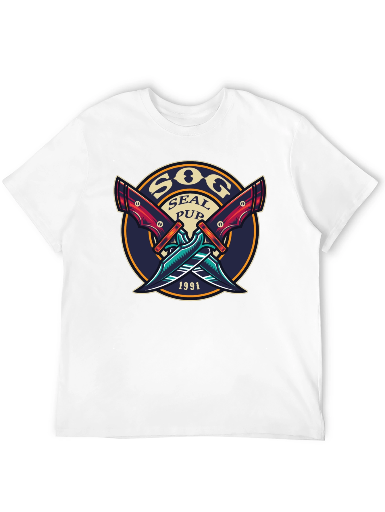 SOG Seal Pup 1991 Black Graphic T-Shirt