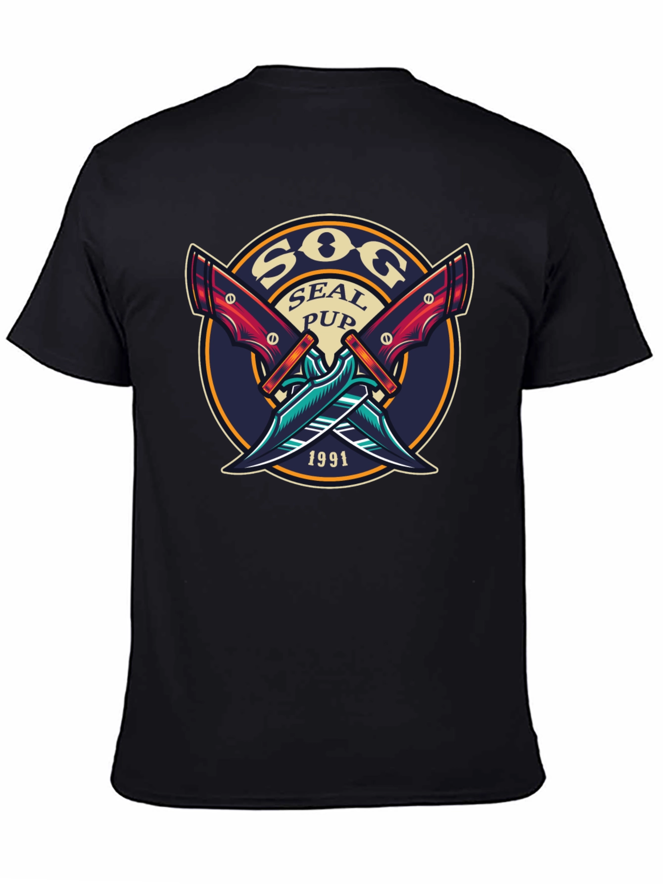 SOG Seal Pup 1991 Black Graphic T-Shirt