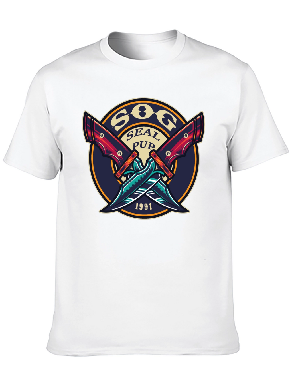SOG Seal Pup 1991 Black Graphic T-Shirt