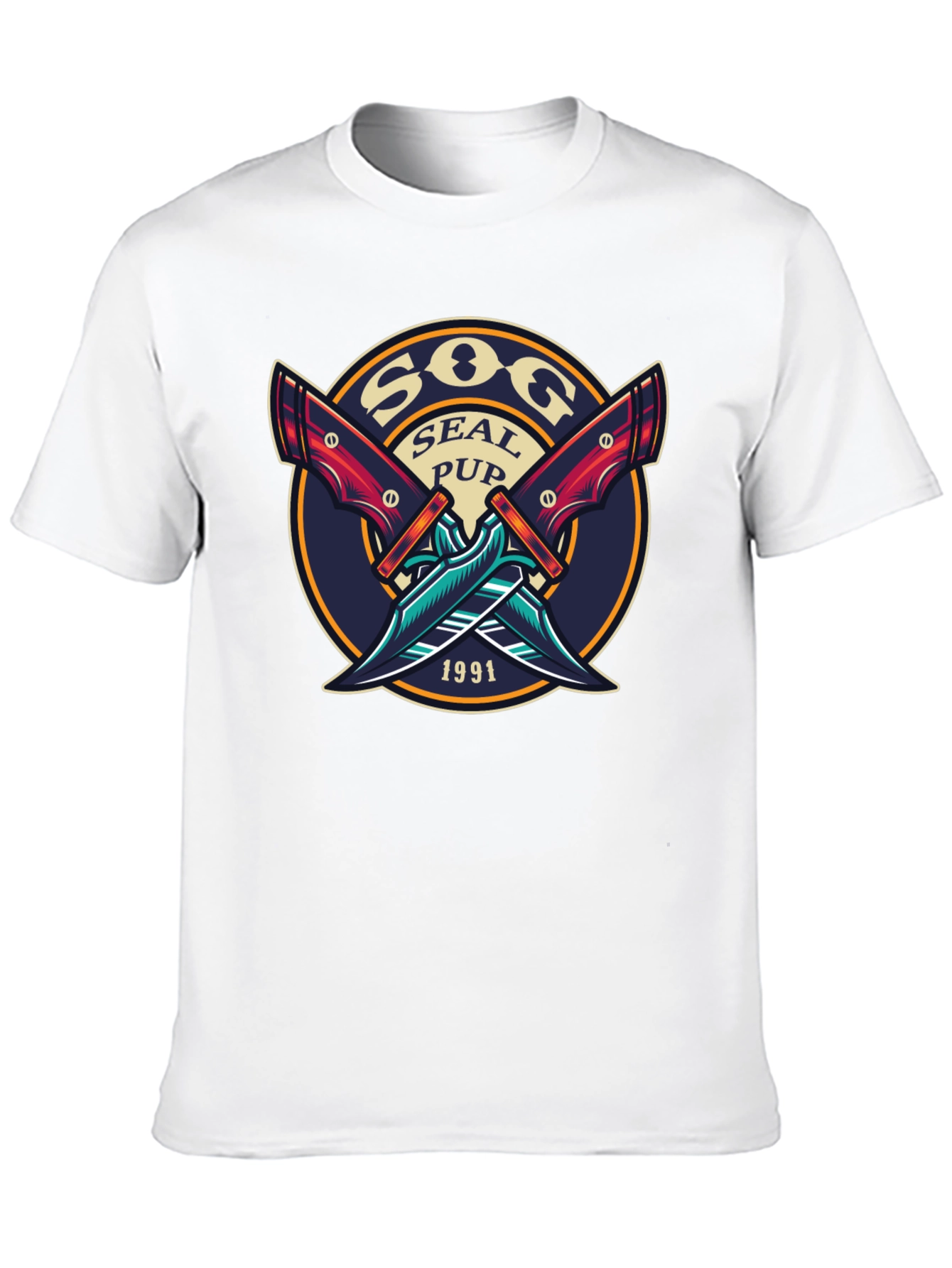 SOG Seal Pup 1991 Black Graphic T-Shirt