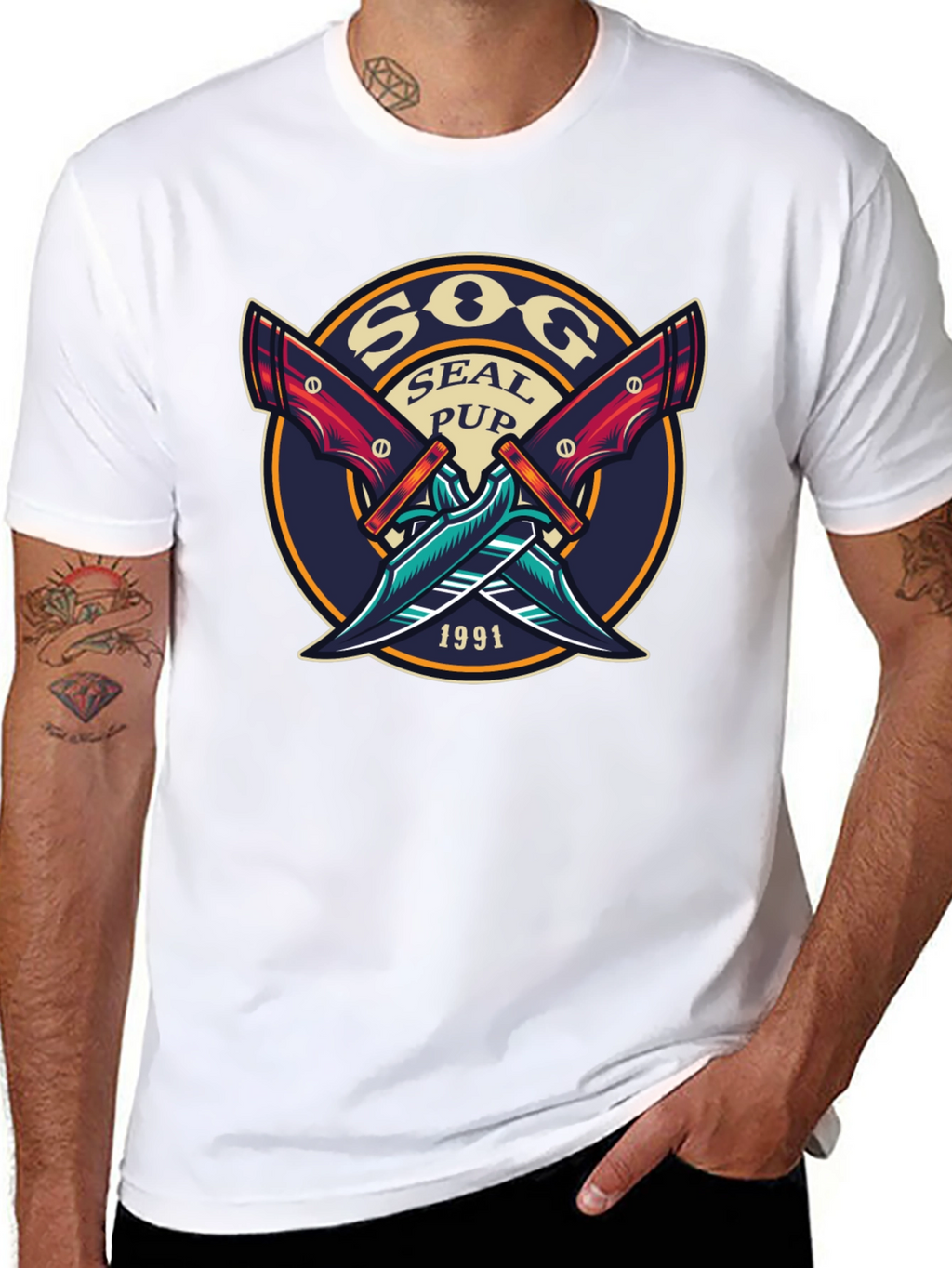 SOG Seal Pup 1991 Black Graphic T-Shirt