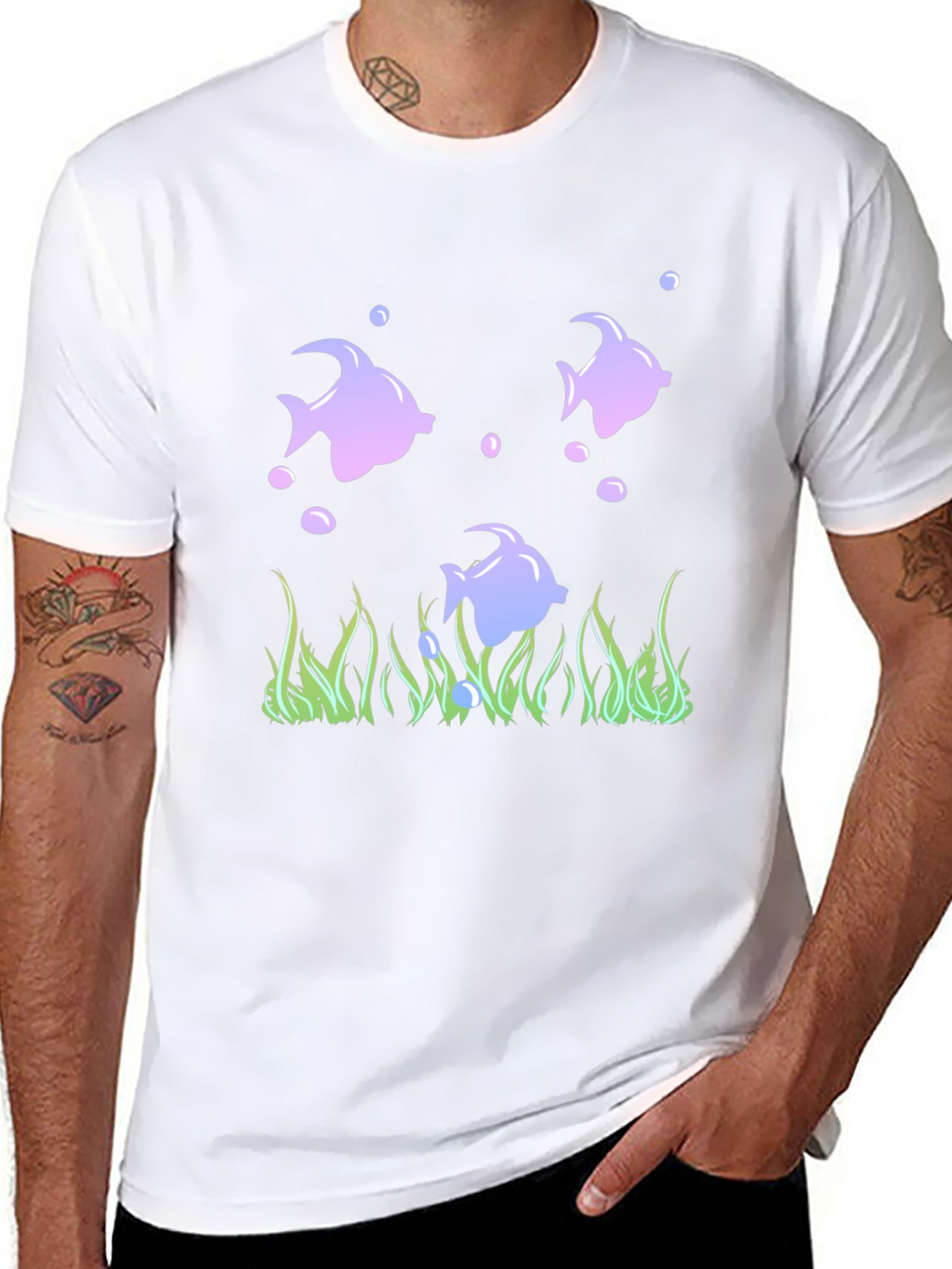 Fish Graphic Black Tee