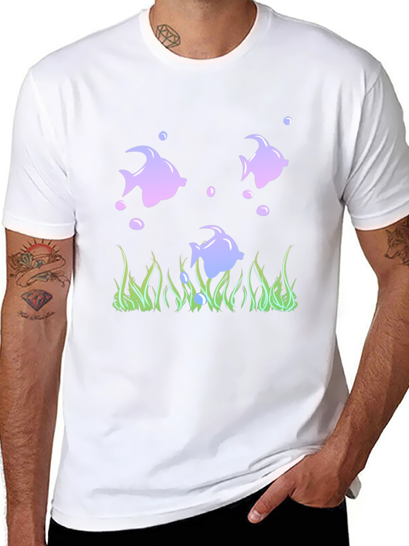 Fish Graphic Black Tee