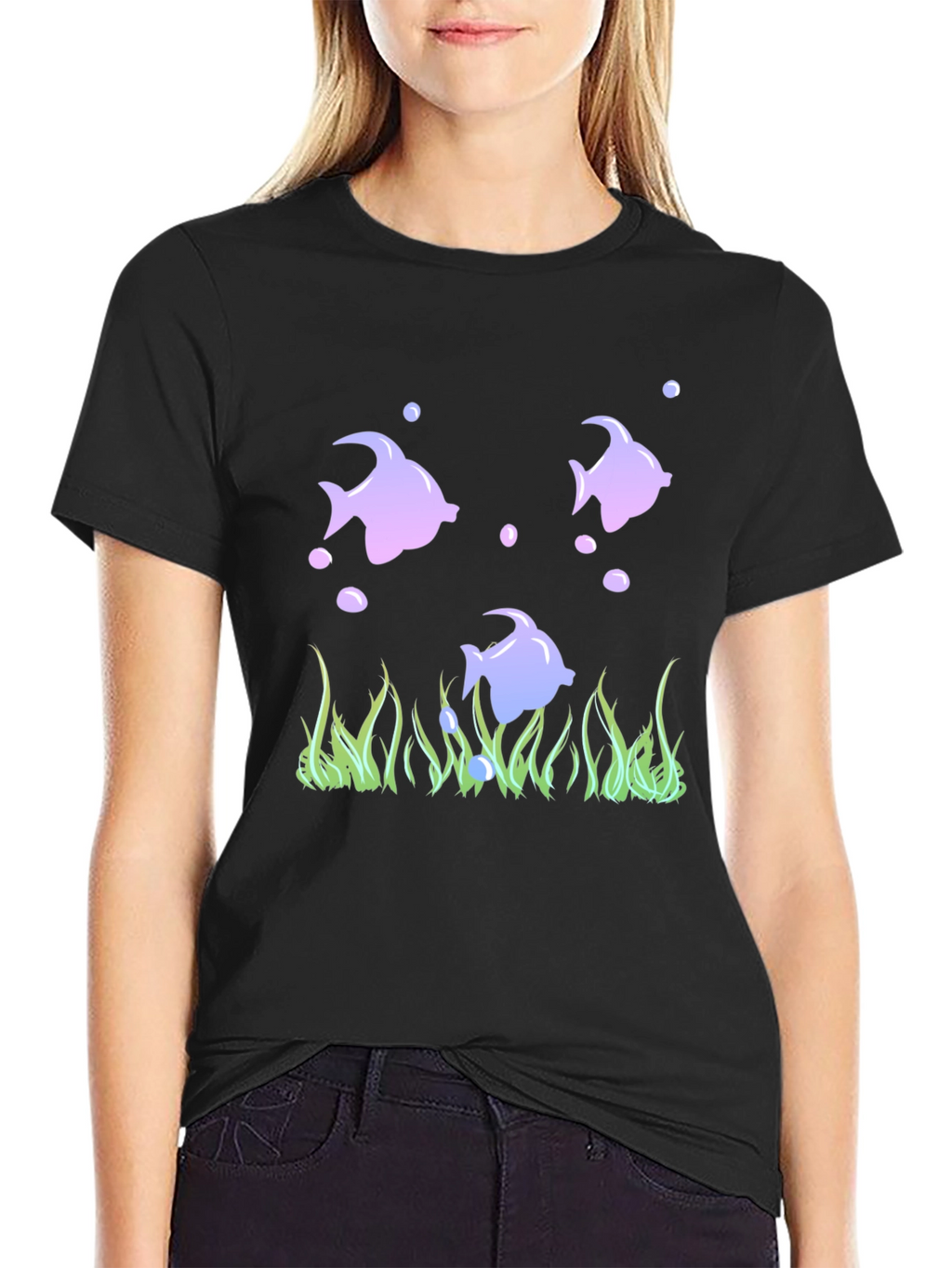 Fish Graphic Black Tee