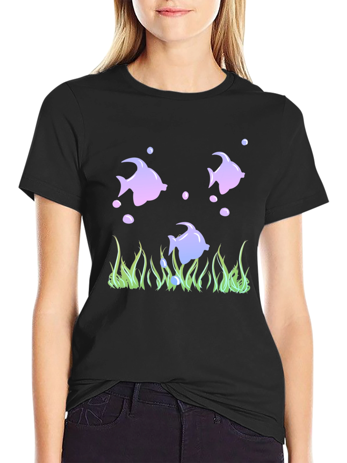 Fish Graphic Black Tee
