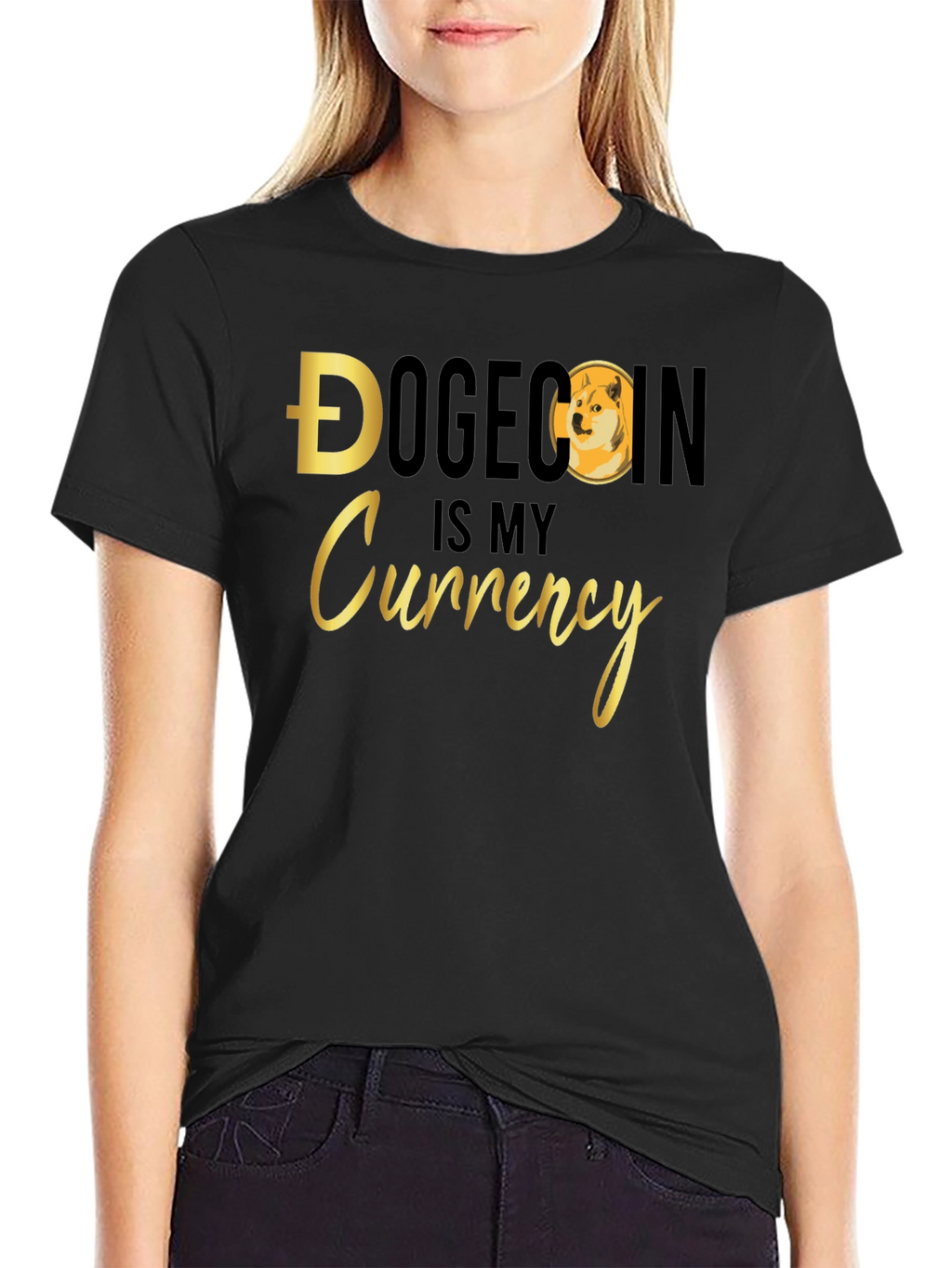 Dogecoin is My Currency Black T-Shirt