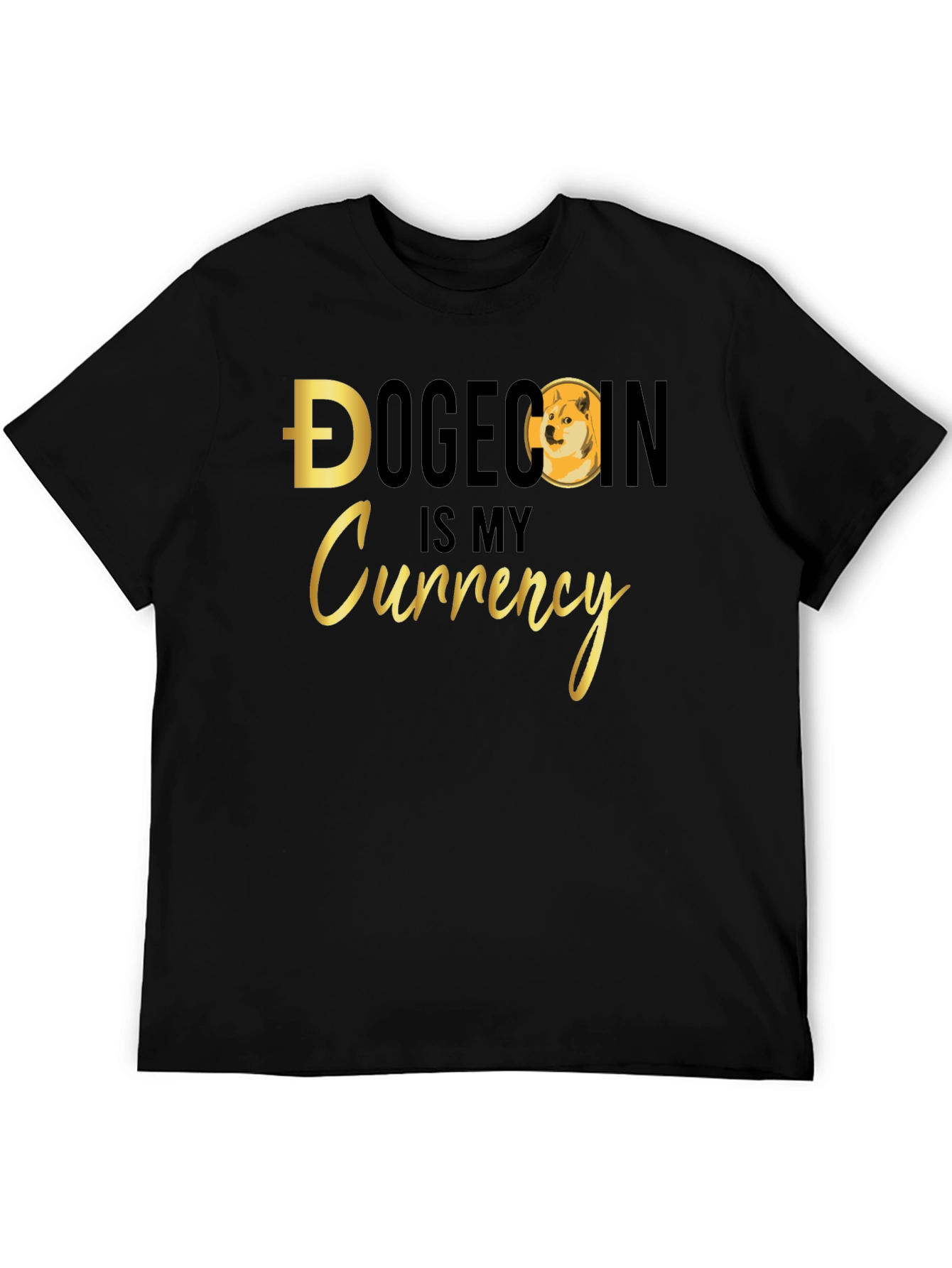 Dogecoin is My Currency Black T-Shirt