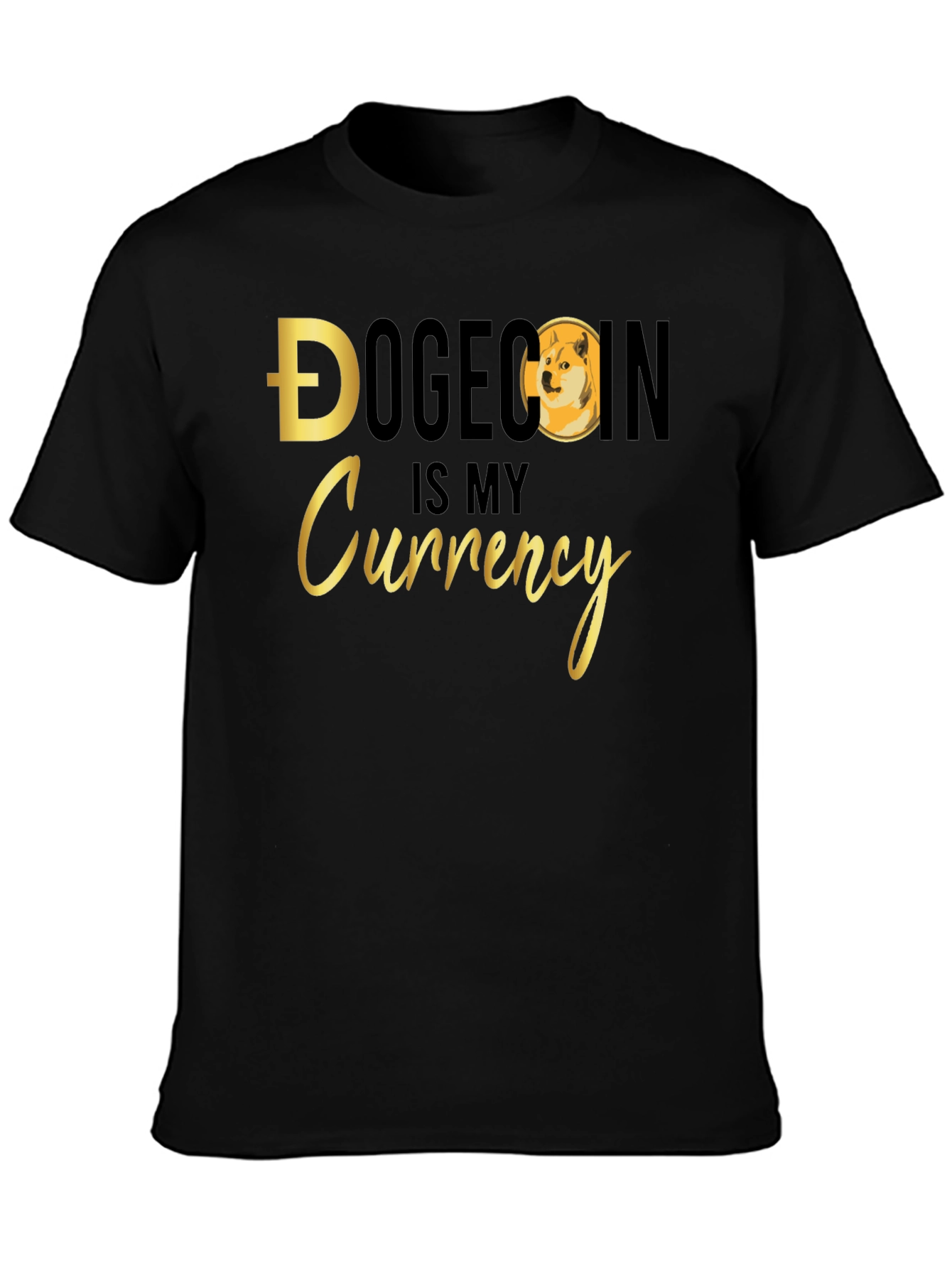 Dogecoin is My Currency Black T-Shirt