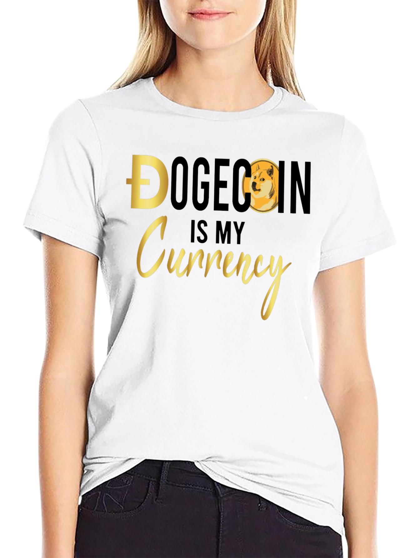Dogecoin is My Currency Black T-Shirt