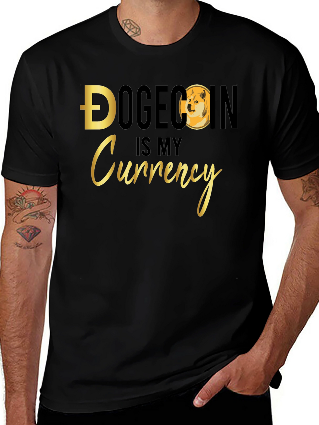 Dogecoin is My Currency Black T-Shirt