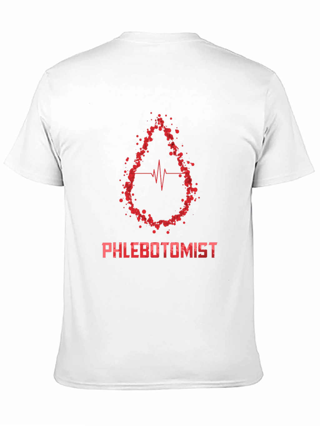 Phlebotomist T-Shirt - Blood Drop Heartbeat Design