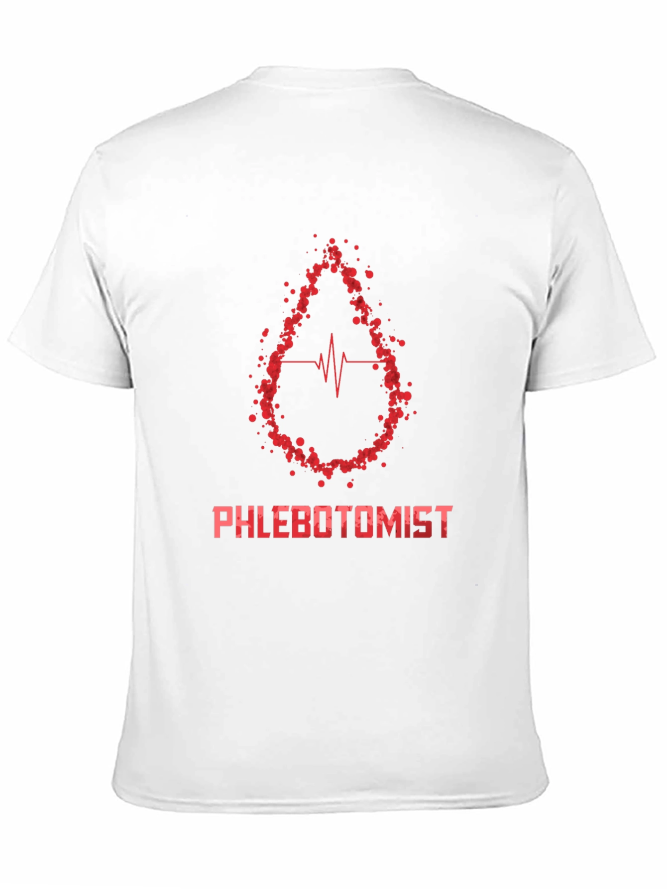 Phlebotomist T-Shirt - Blood Drop Heartbeat Design
