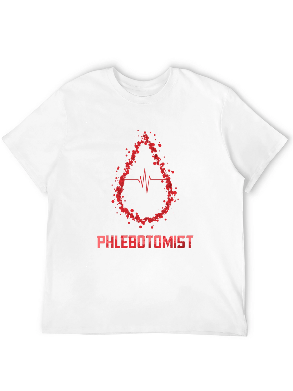 Phlebotomist T-Shirt - Blood Drop Heartbeat Design