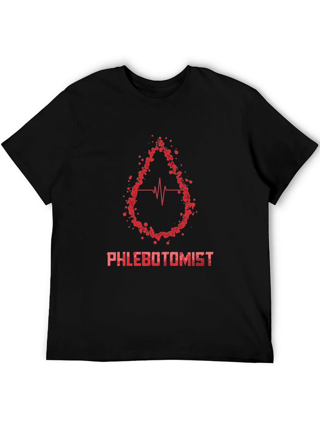 Phlebotomist T-Shirt - Blood Drop Heartbeat Design