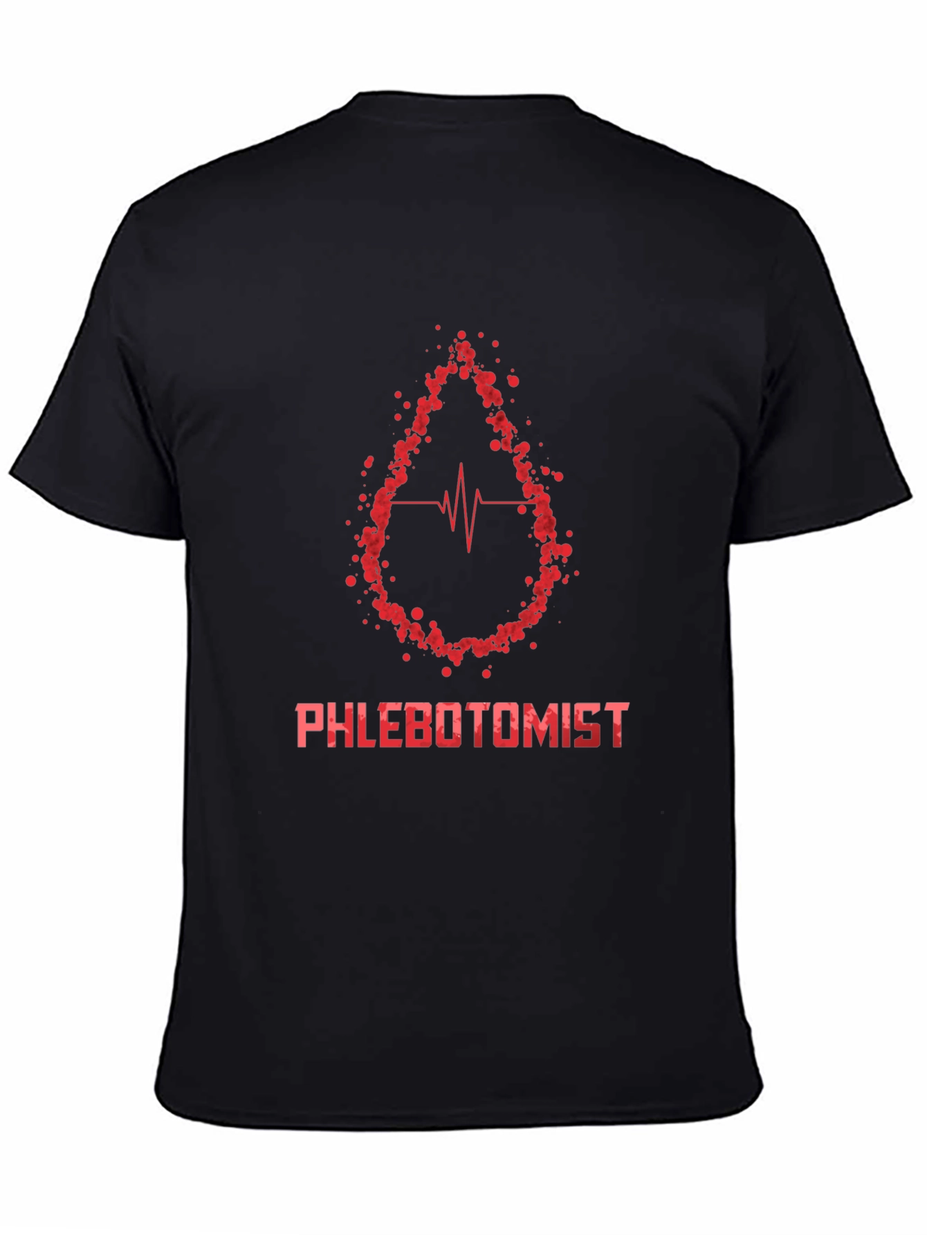 Phlebotomist T-Shirt - Blood Drop Heartbeat Design
