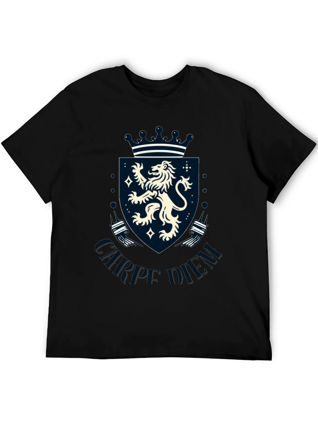 Carpe Diem Lion Crest Graphic T-Shirt