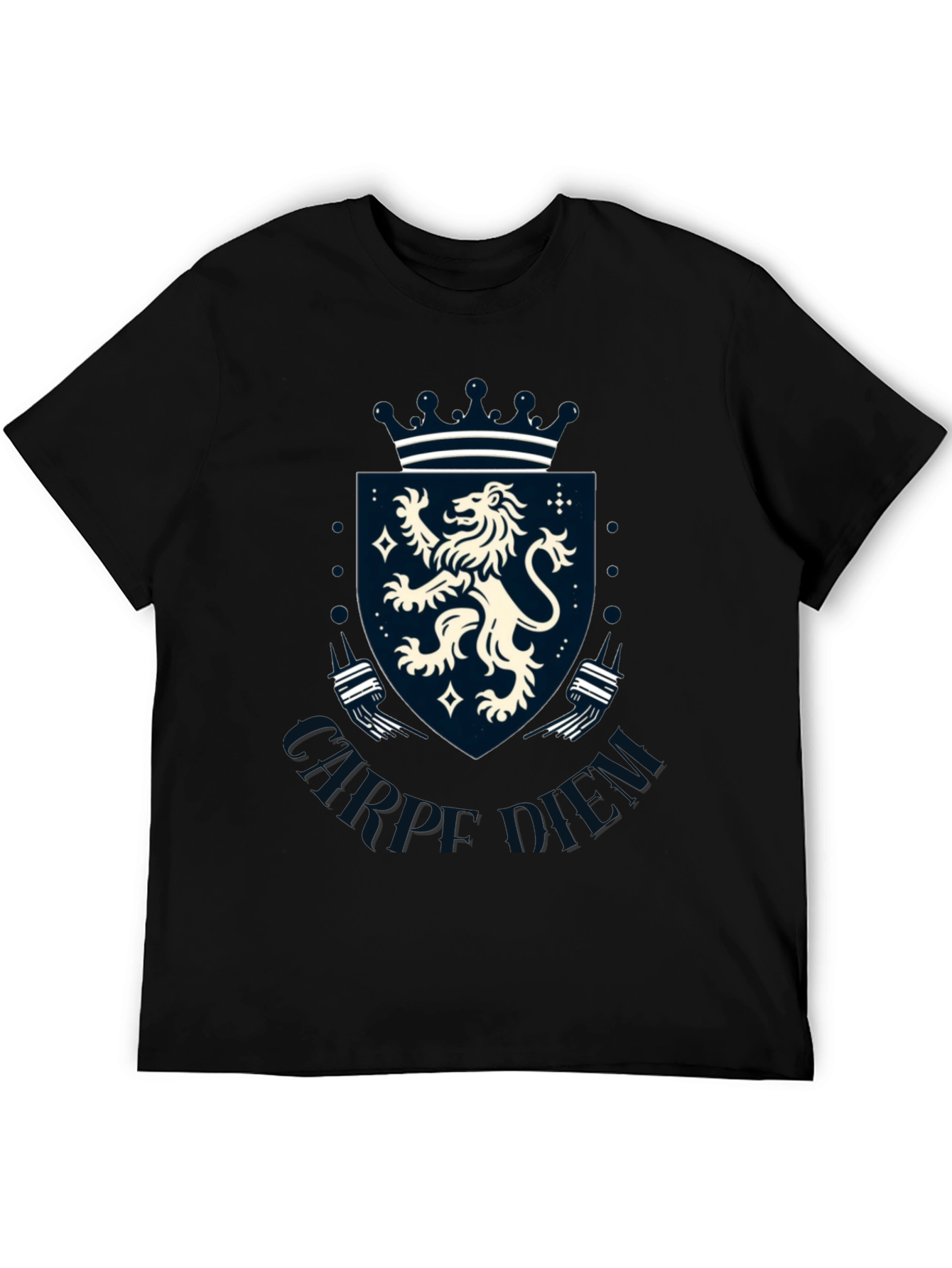 Carpe Diem Lion Crest Graphic T-Shirt