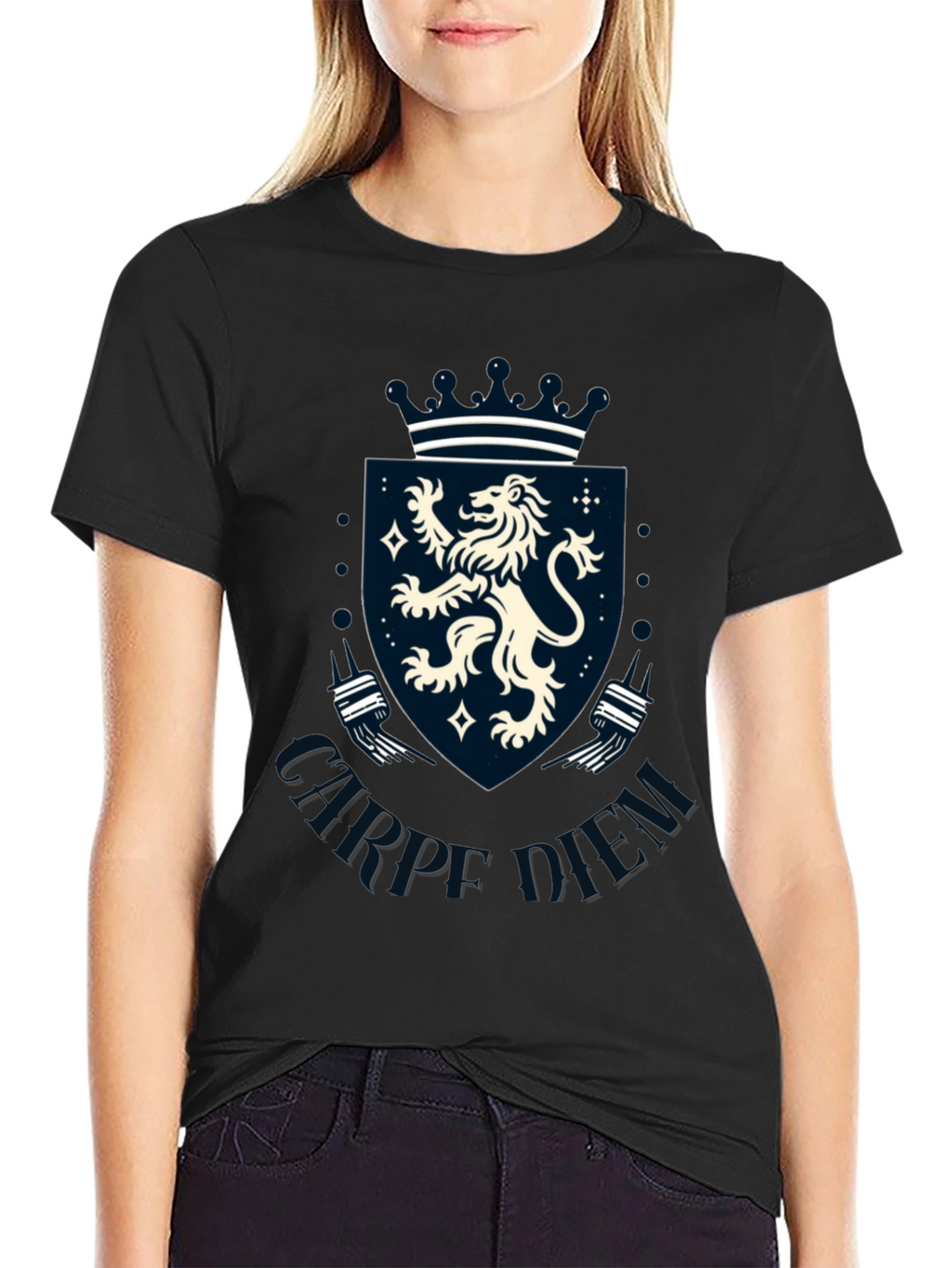 Carpe Diem Lion Crest Graphic T-Shirt