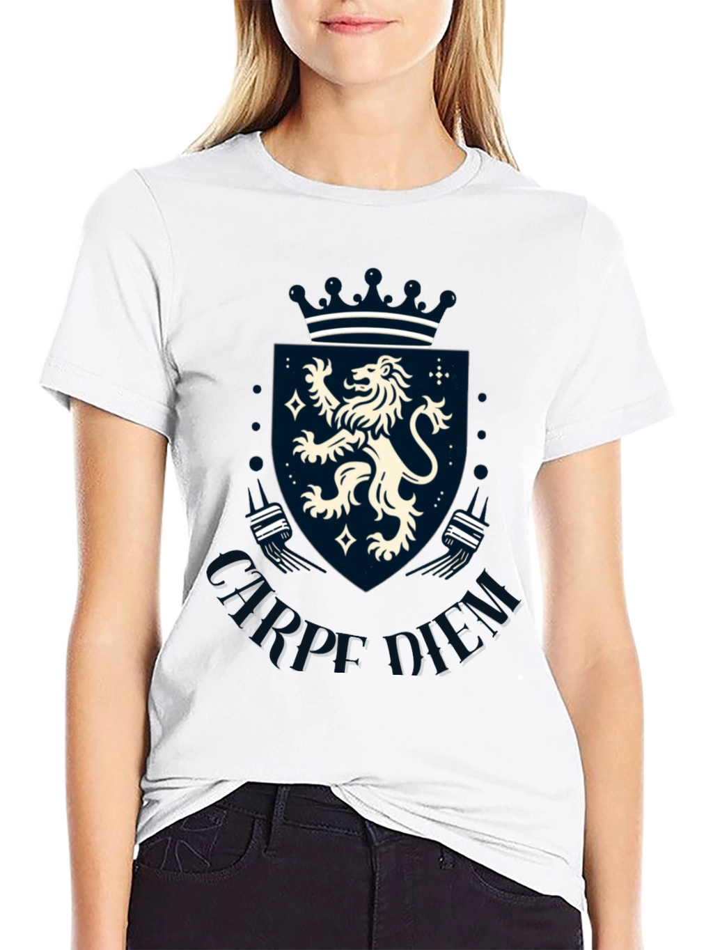 Carpe Diem Lion Crest Graphic T-Shirt