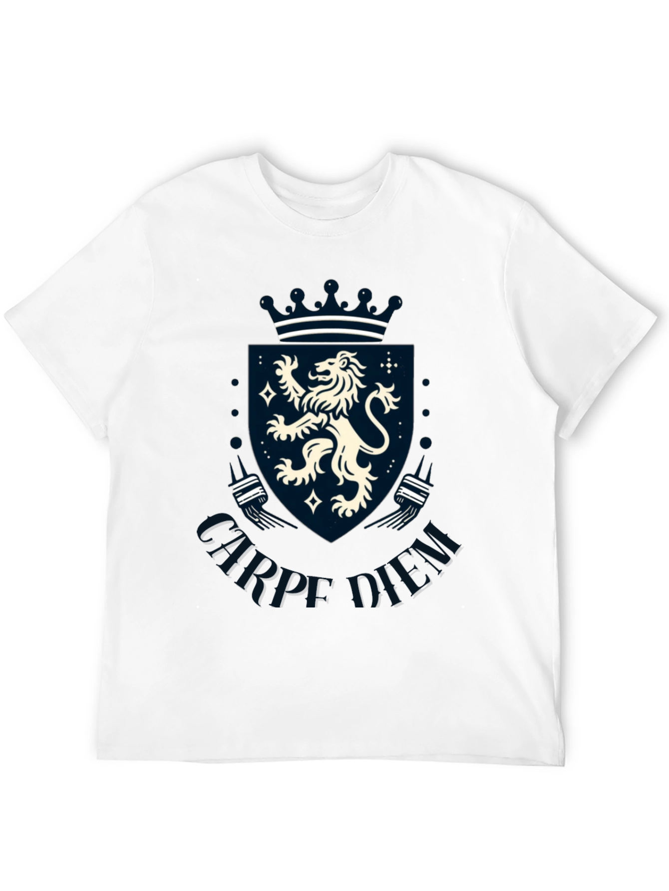 Carpe Diem Lion Crest Graphic T-Shirt