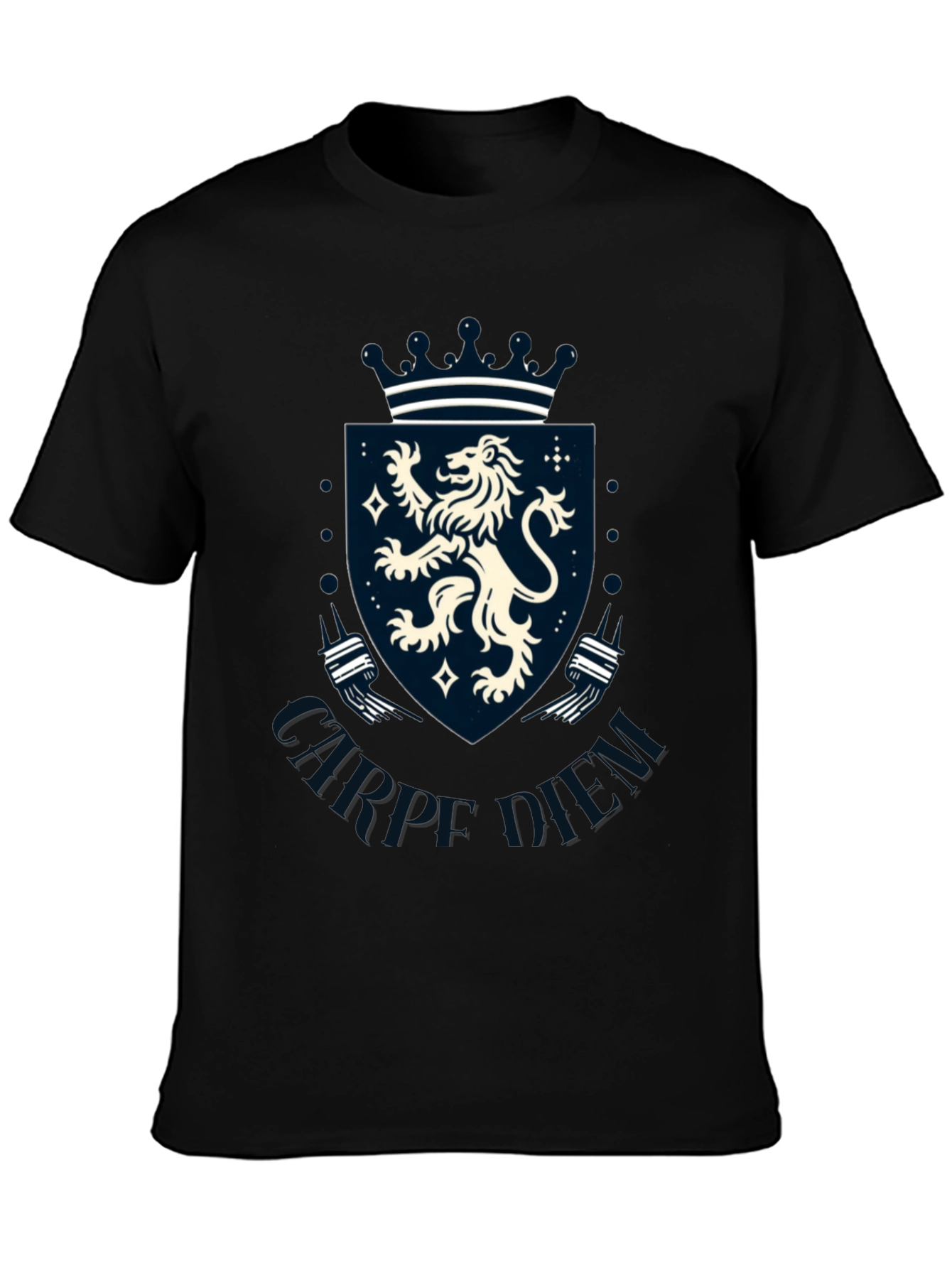 Carpe Diem Lion Crest Graphic T-Shirt
