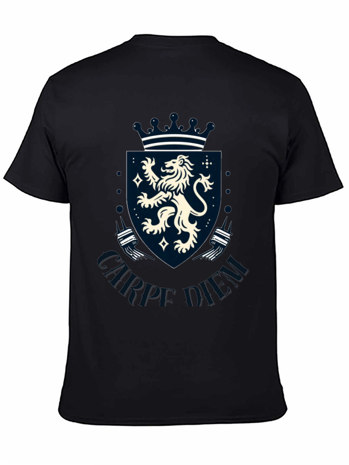 Carpe Diem Lion Crest Graphic T-Shirt