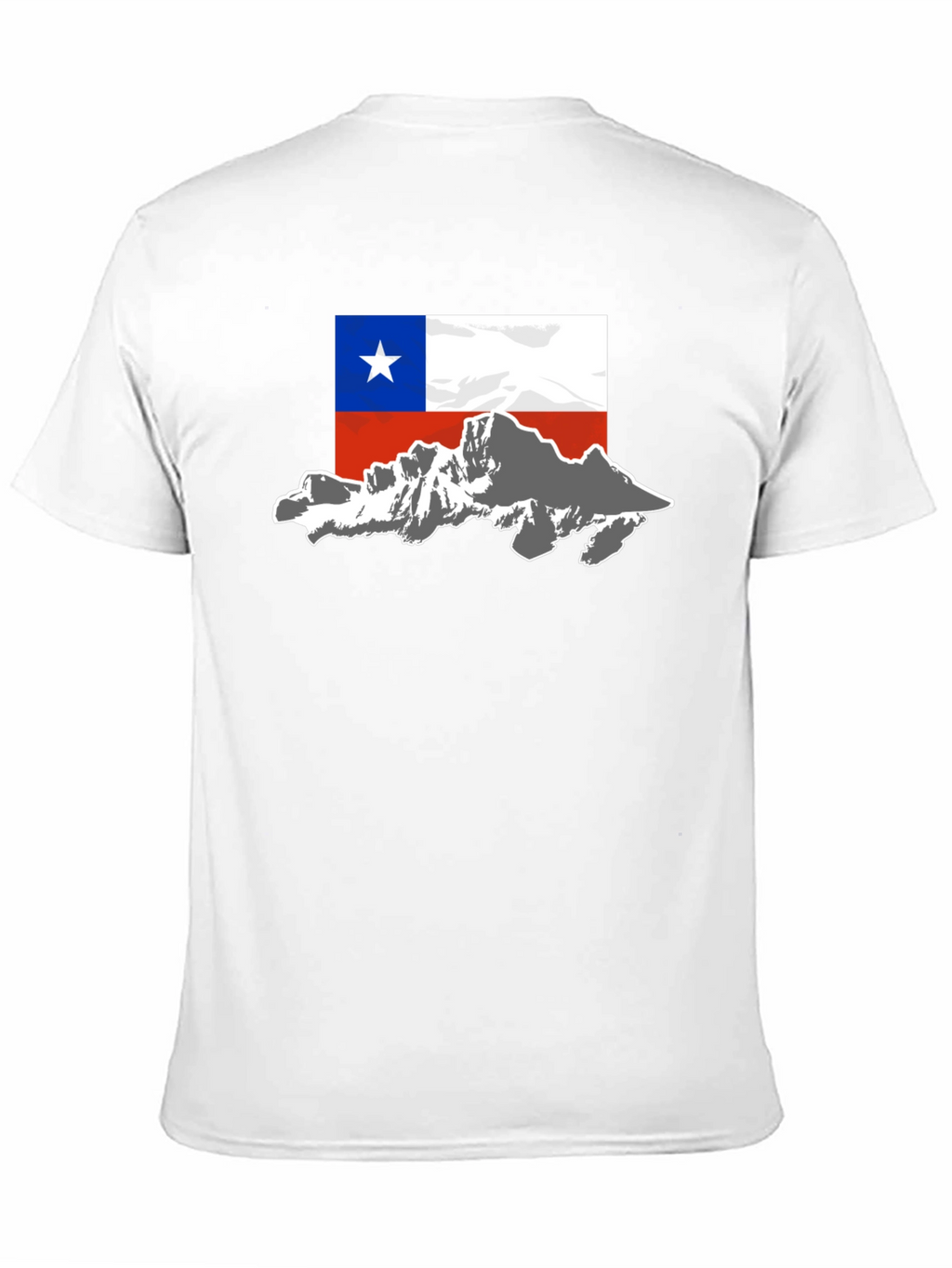Chile Flag Mountain T-Shirt - Black Cotton Tee