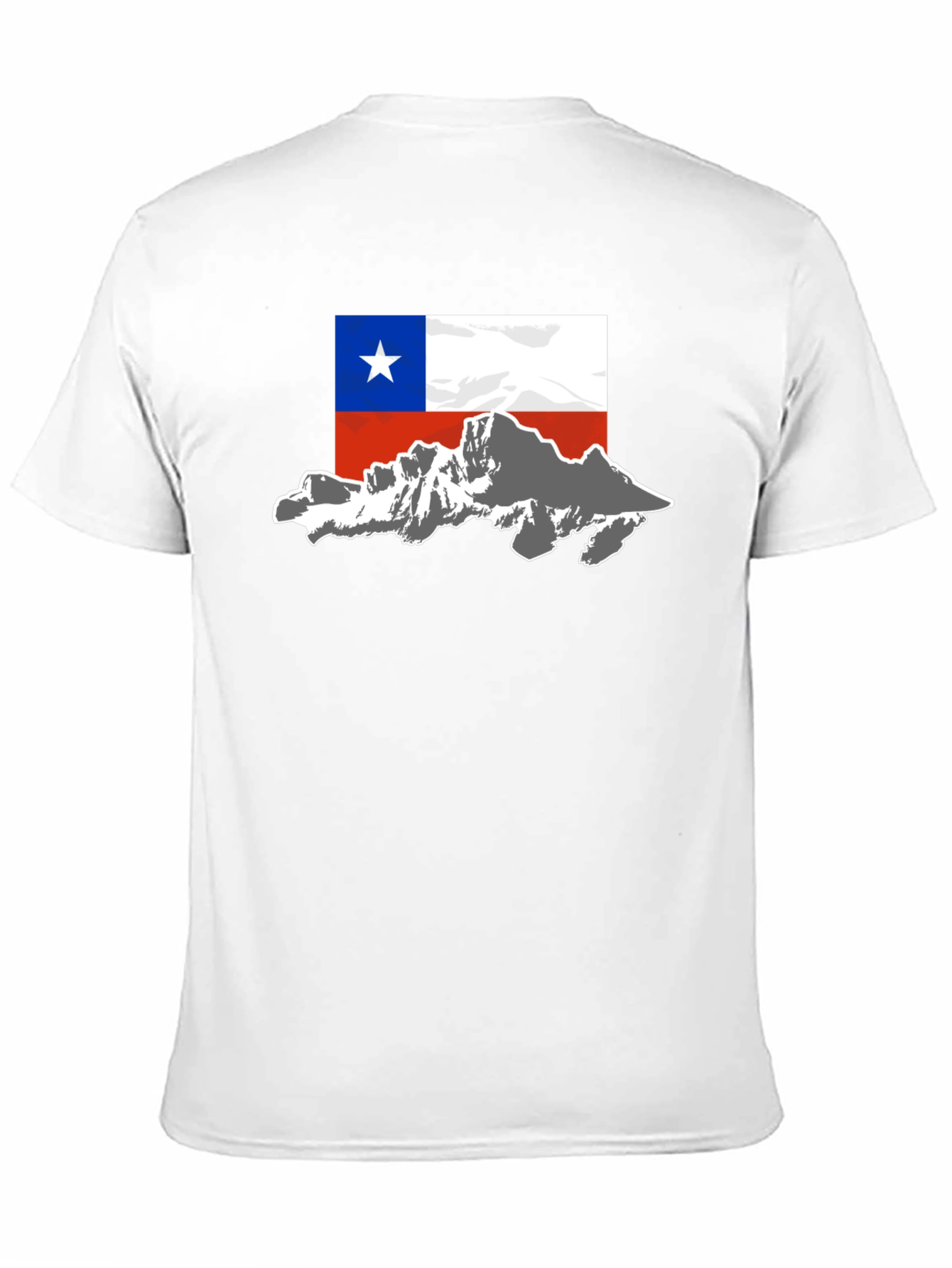 Chile Flag Mountain T-Shirt - Black Cotton Tee