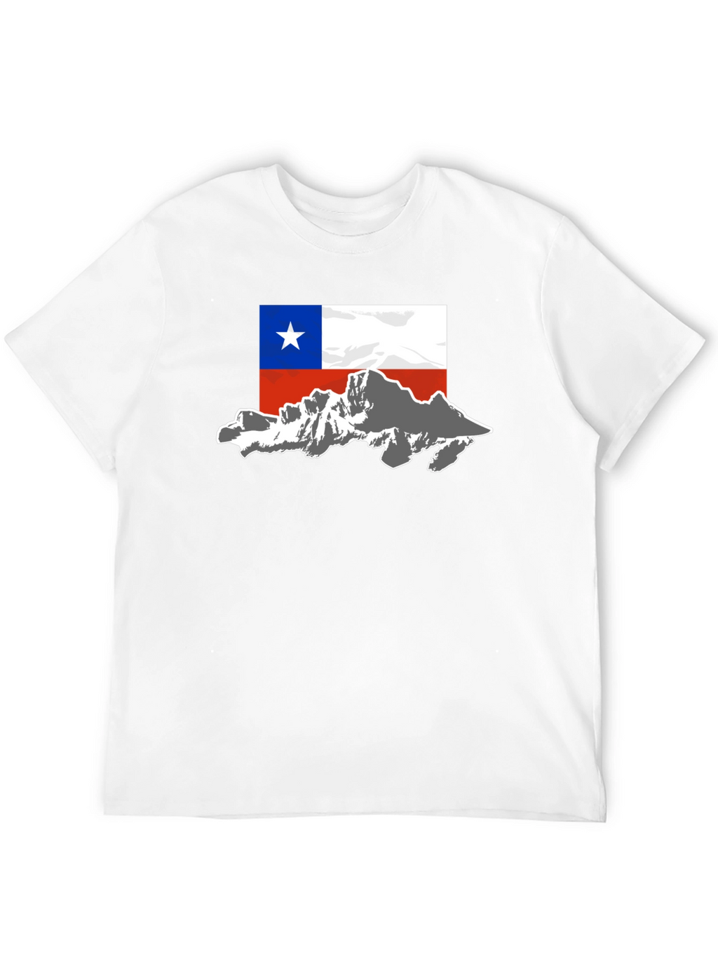 Chile Flag Mountain T-Shirt - Black Cotton Tee
