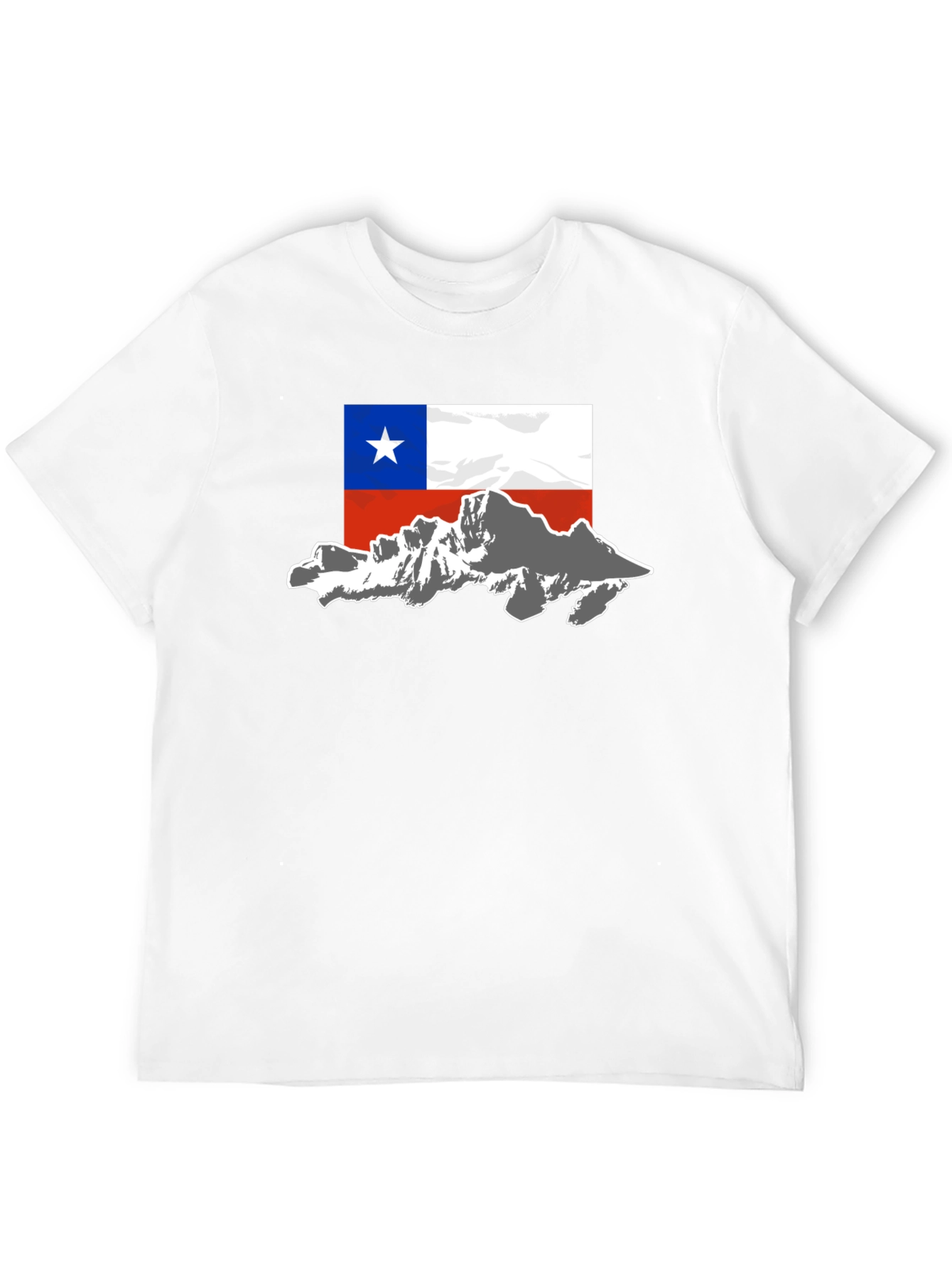 Chile Flag Mountain T-Shirt - Black Cotton Tee