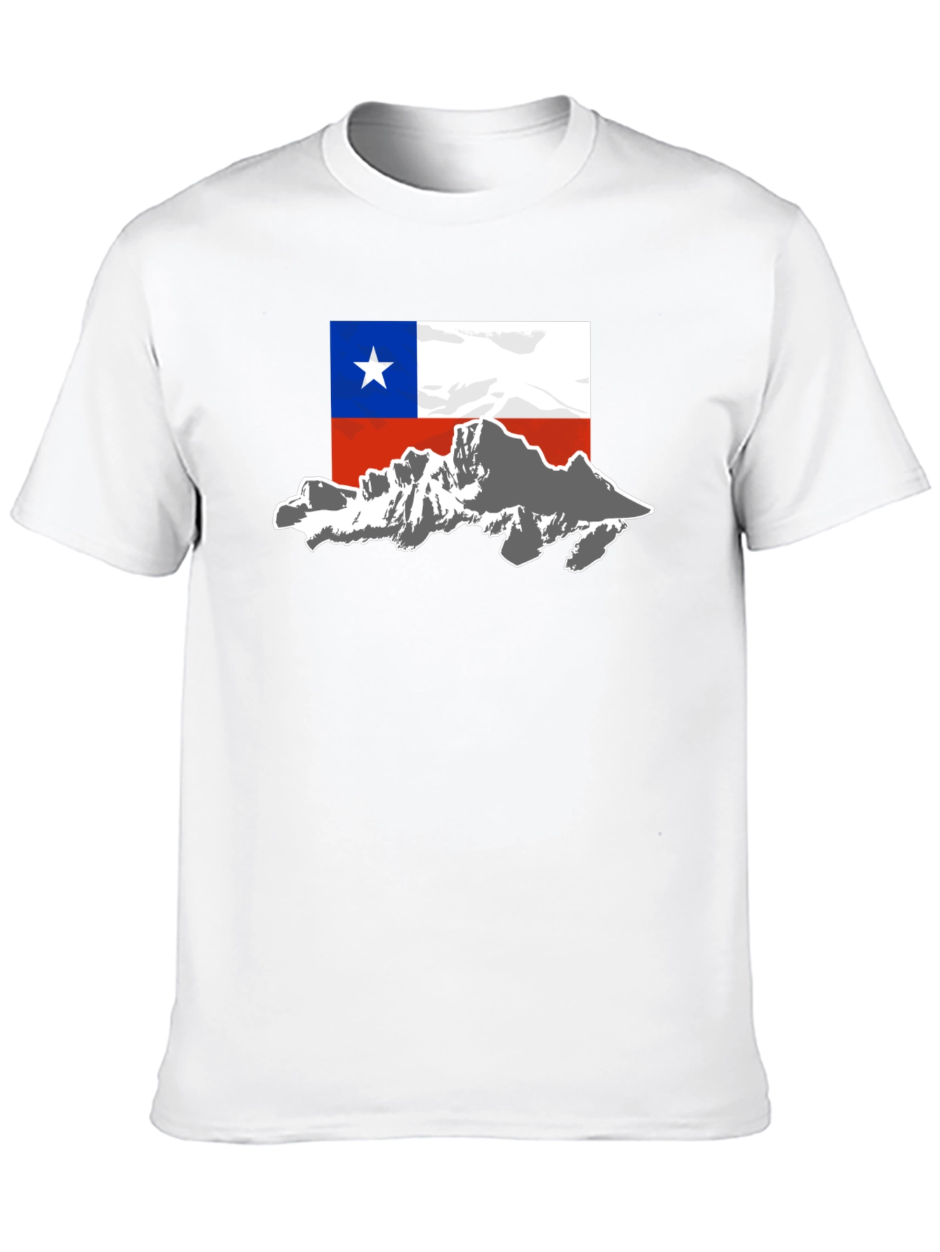 Chile Flag Mountain T-Shirt - Black Cotton Tee
