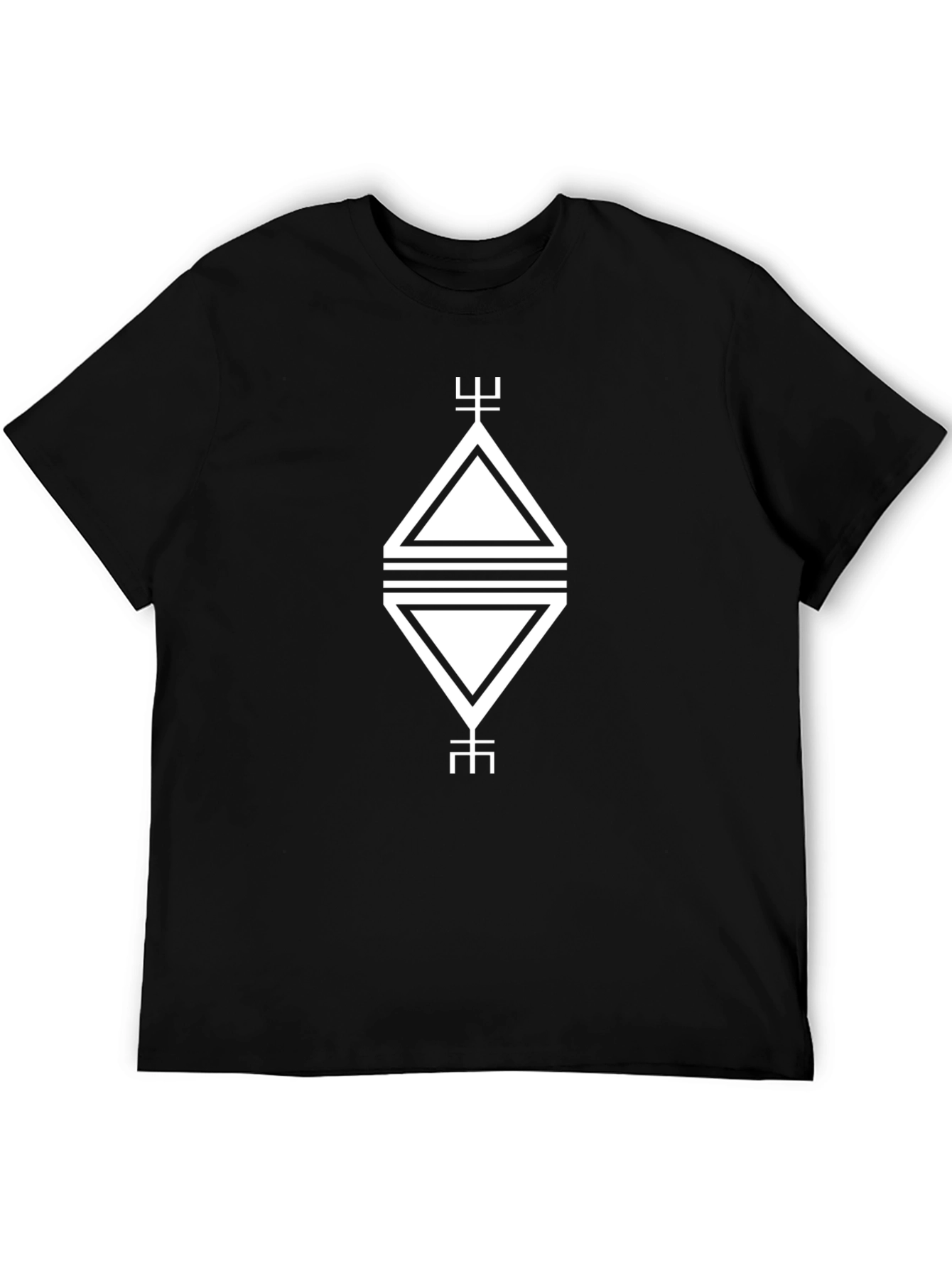 Geometric Graphic Tee - Modern Black Shirt