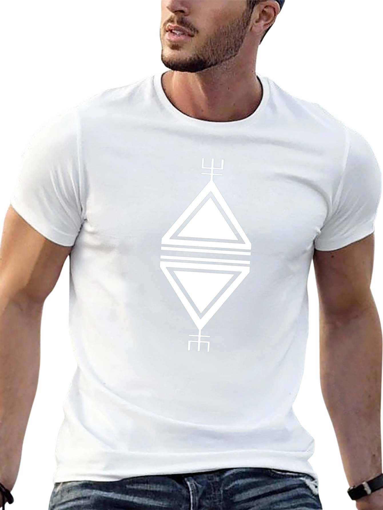 Geometric Graphic Tee - Modern Black Shirt