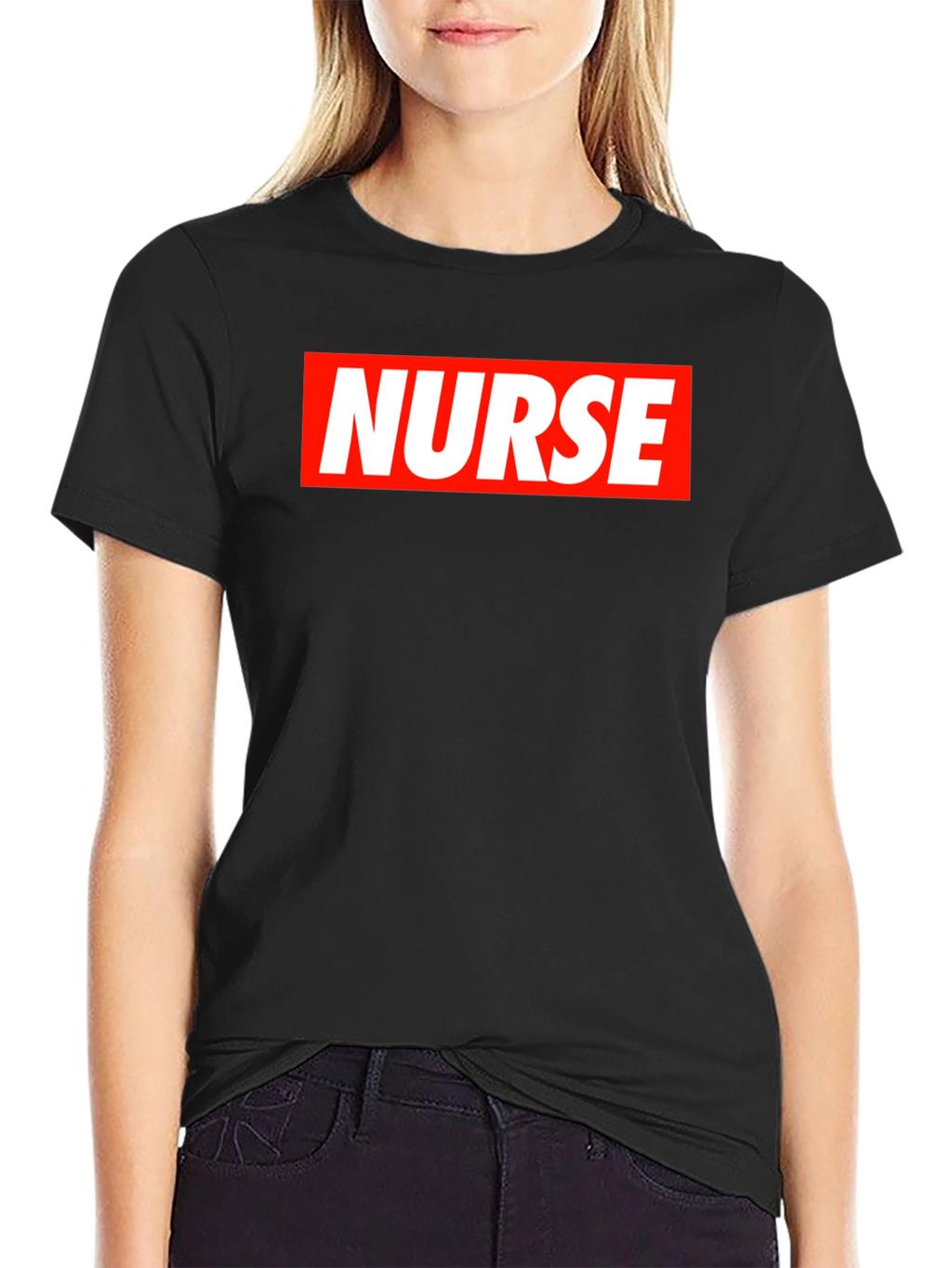 Nurse Graphic T-Shirt - Bold Red & White Design