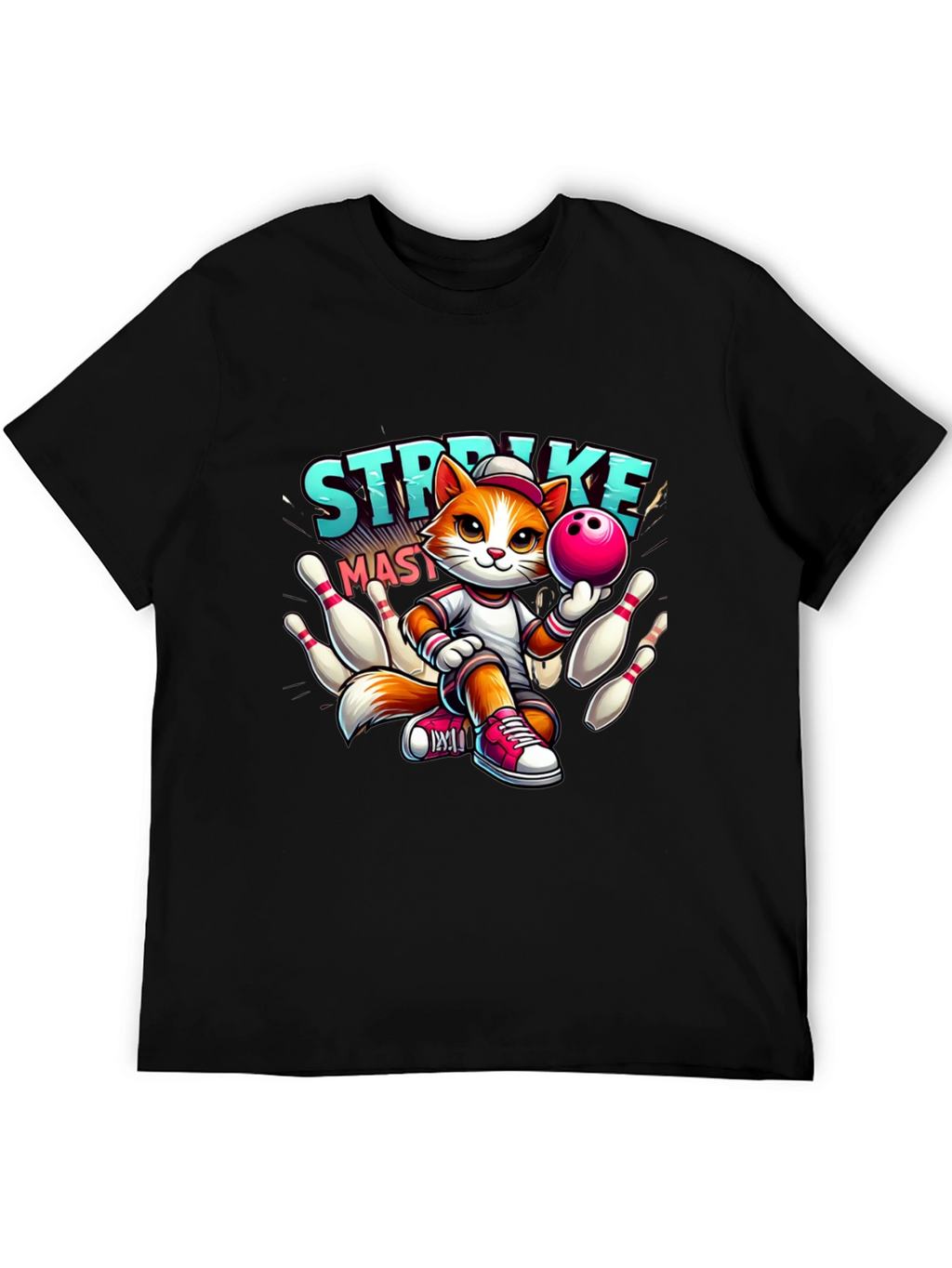 Strike Master Cat Graphic T-Shirt