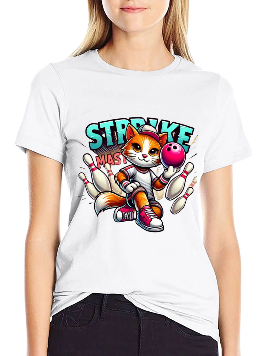 Strike Master Cat Graphic T-Shirt