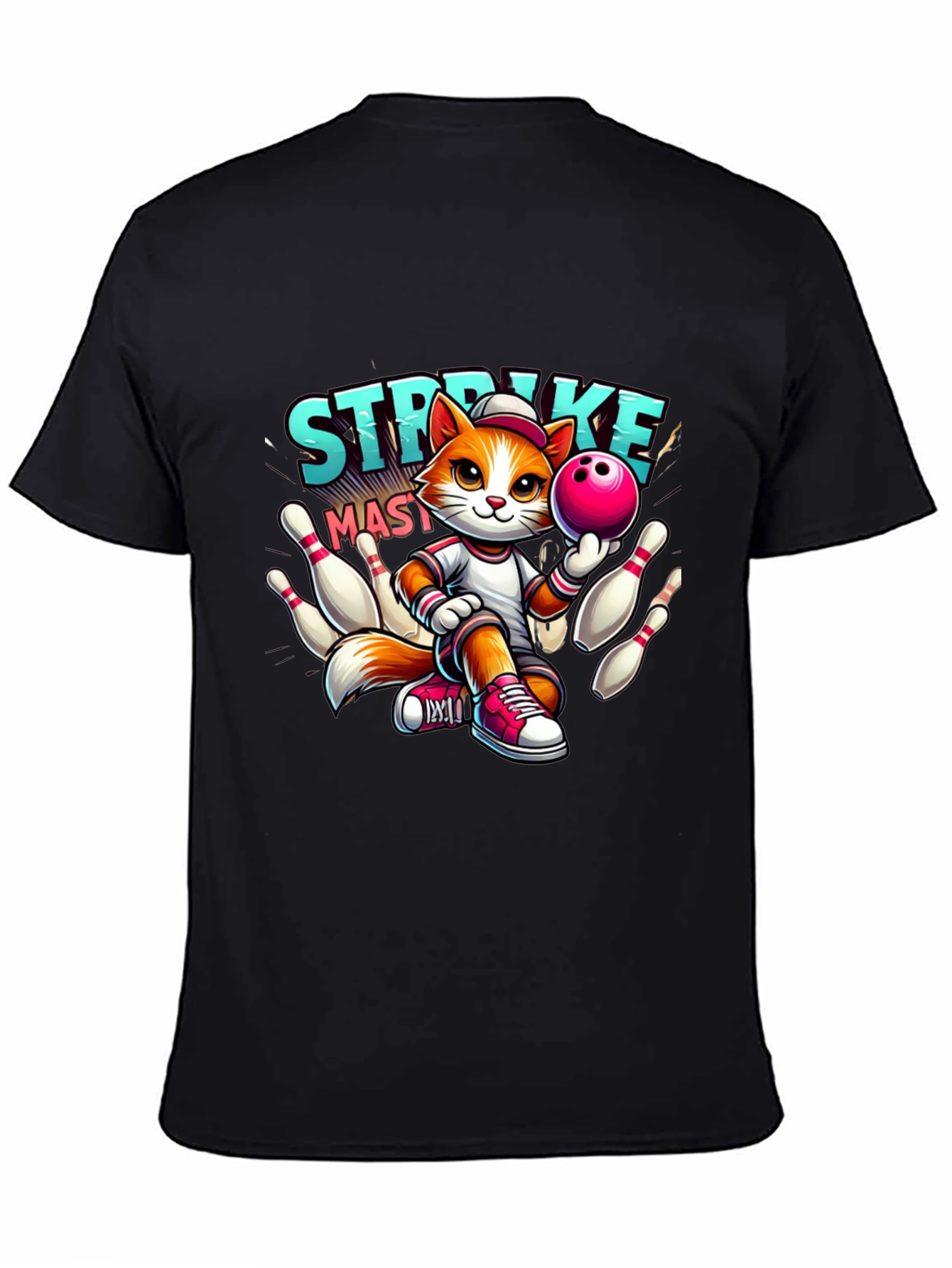 Strike Master Cat Graphic T-Shirt