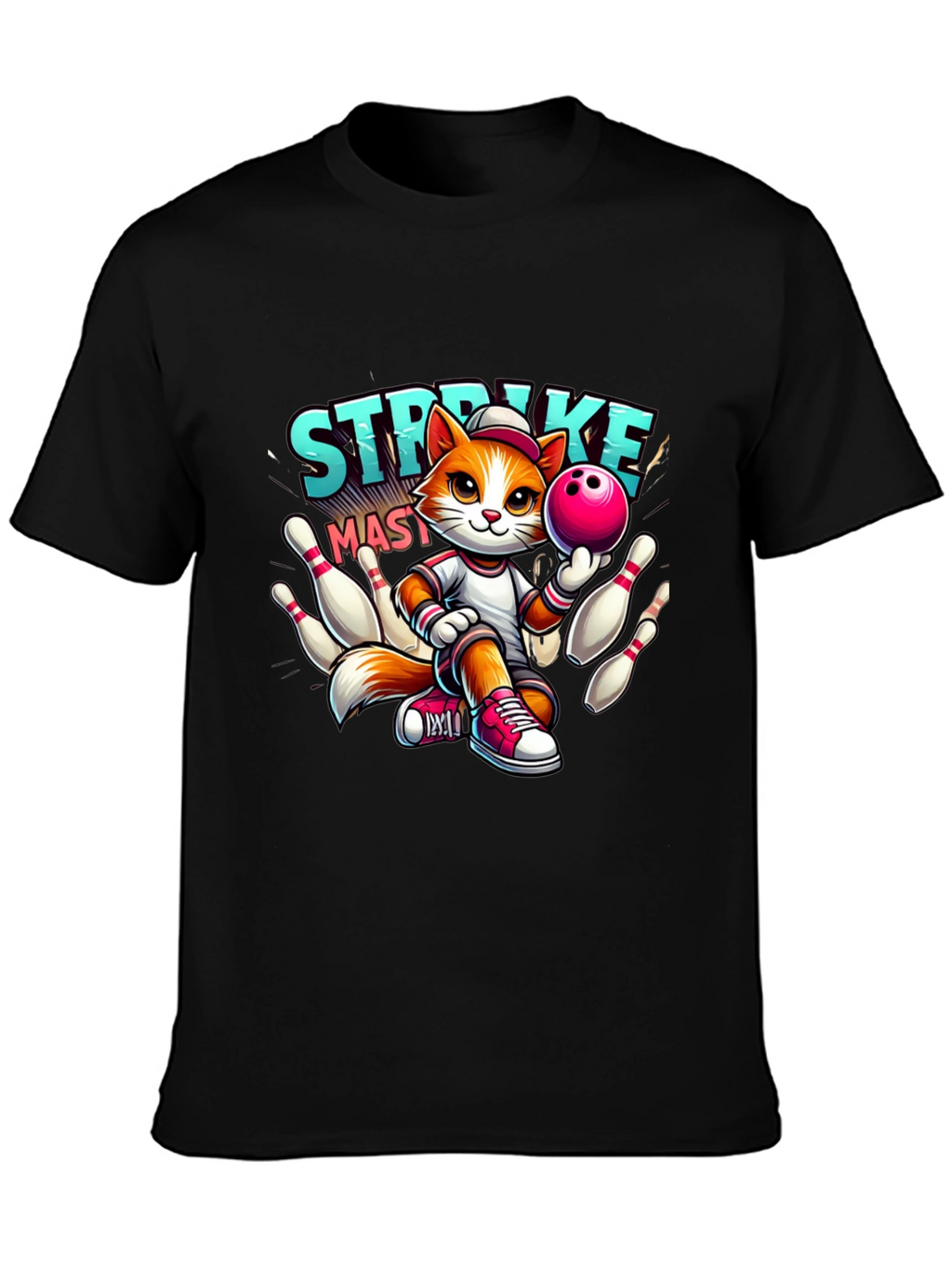 Strike Master Cat Graphic T-Shirt